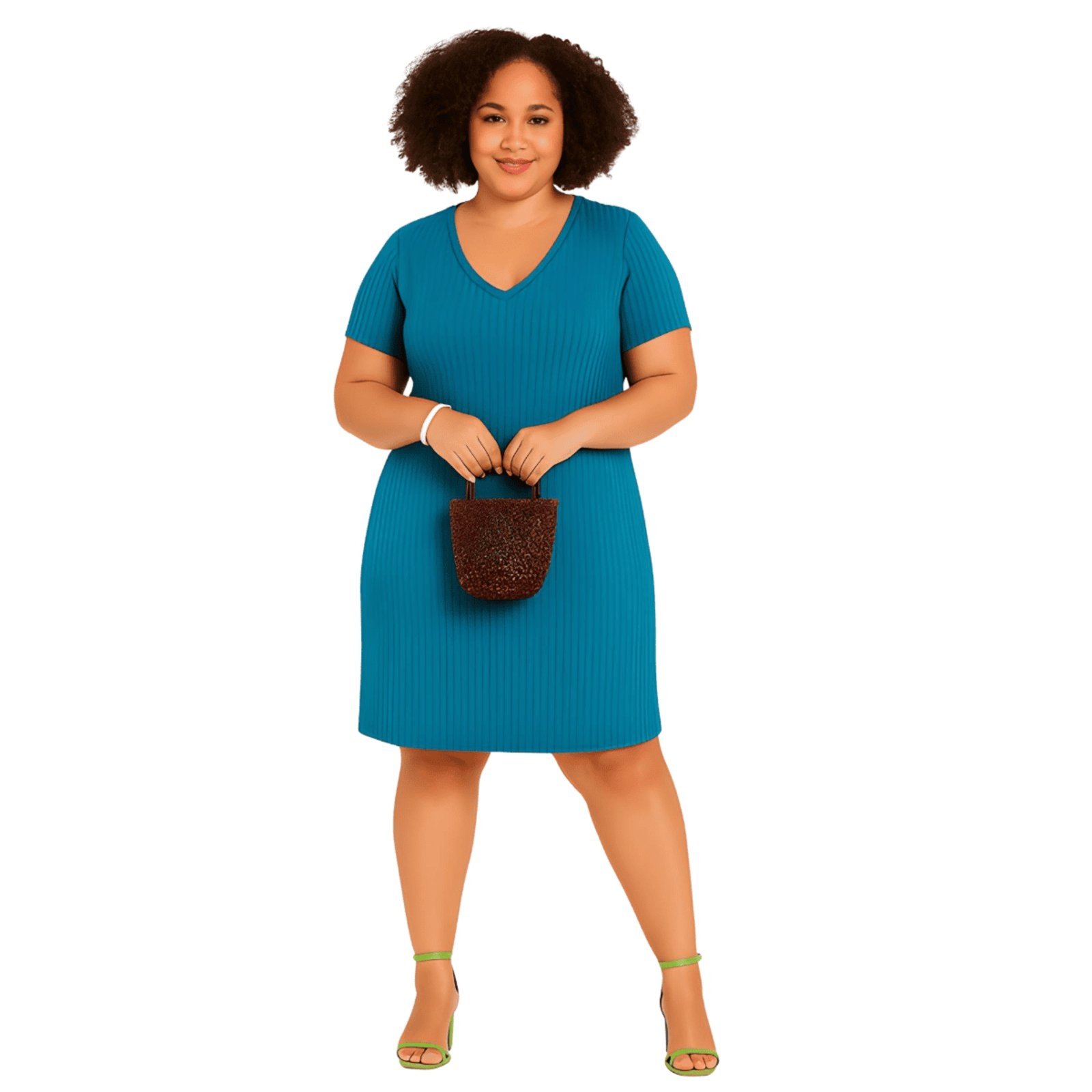 Vestido Plus Size Canelado Lunender