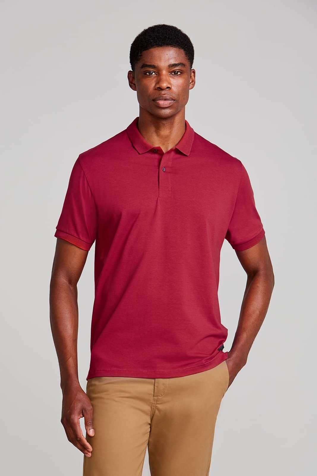 HIGHSTIL Camisa Polo Supreme Cotton Comfort - Vermelho Rubi