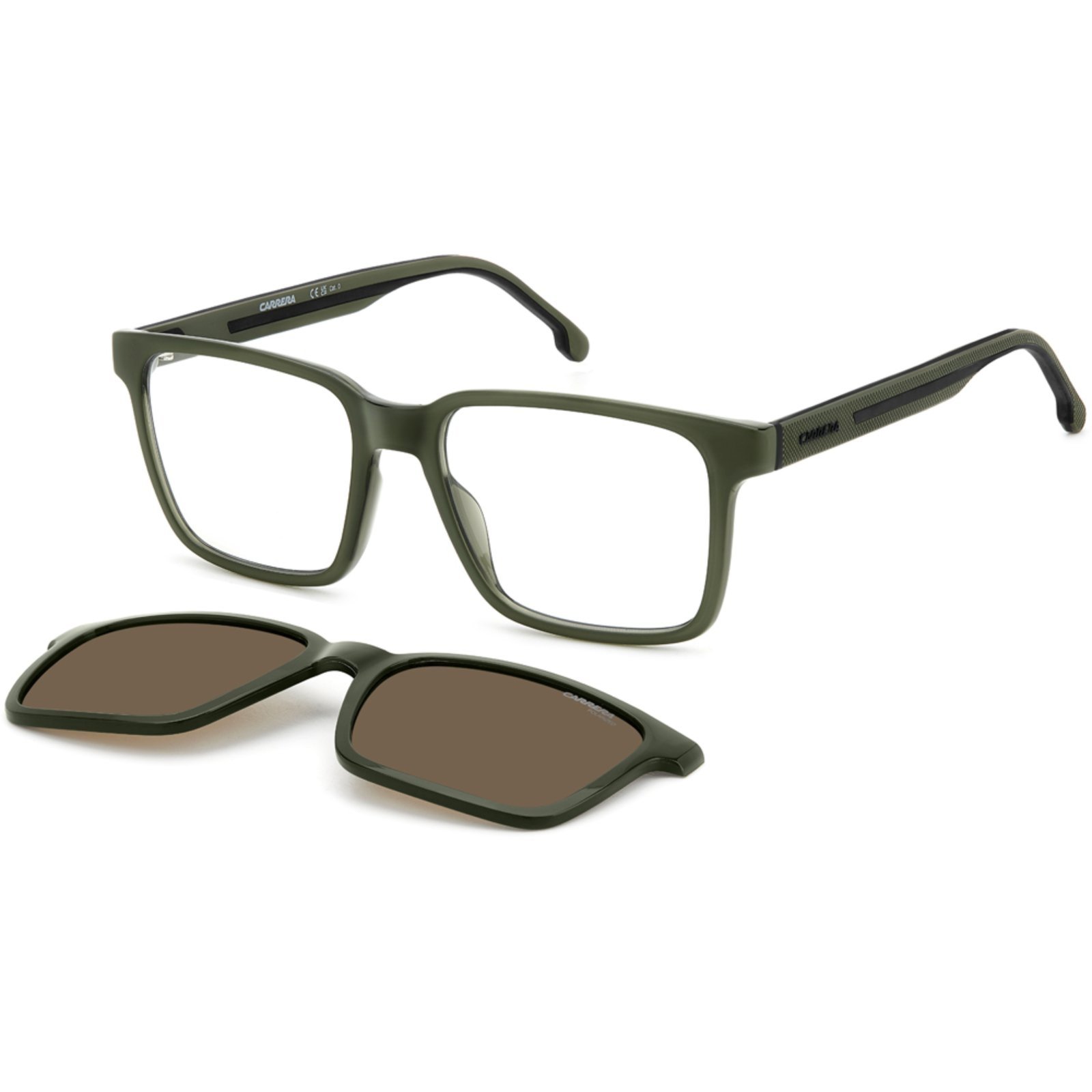 Vista 2 Óculos de Sol Carrera Clip On 8069CS TBO 53SP verde Carrera verde