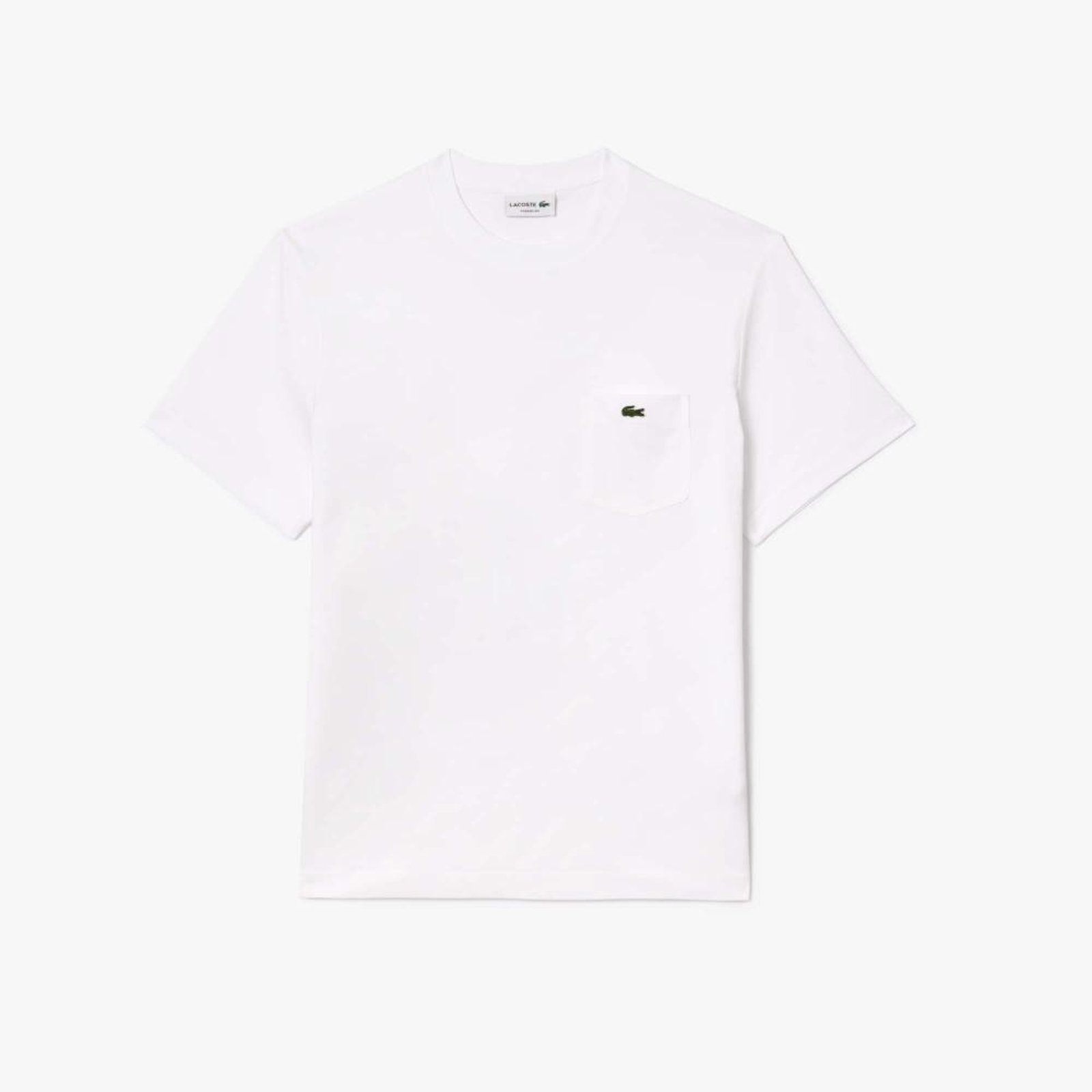 Vista 2 Camiseta Lacoste de algodão com bolso de peito branco Lacoste branco