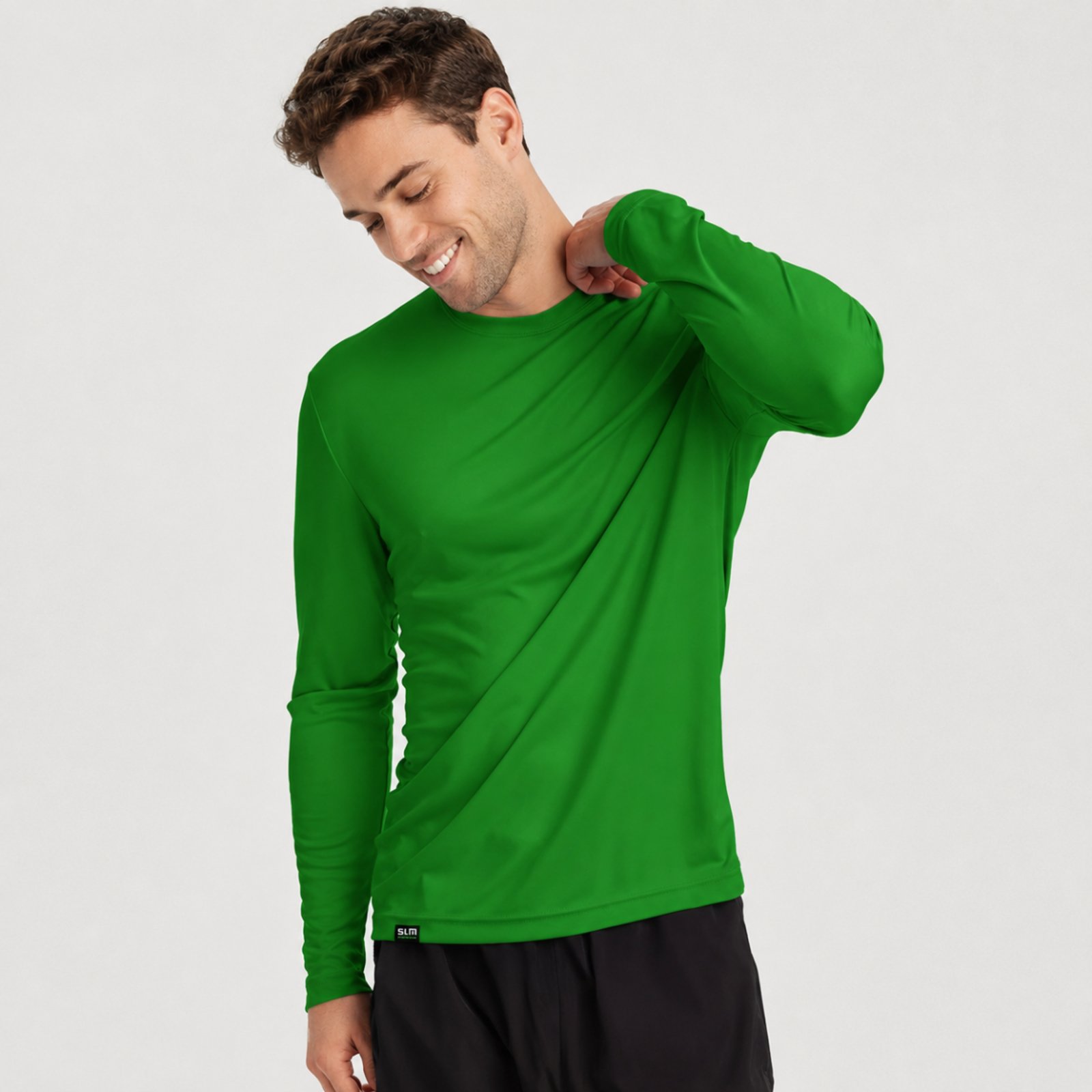 Camiseta Uv Masculino Slim Fitness Proteção Solar Praia - Verde Bandeira