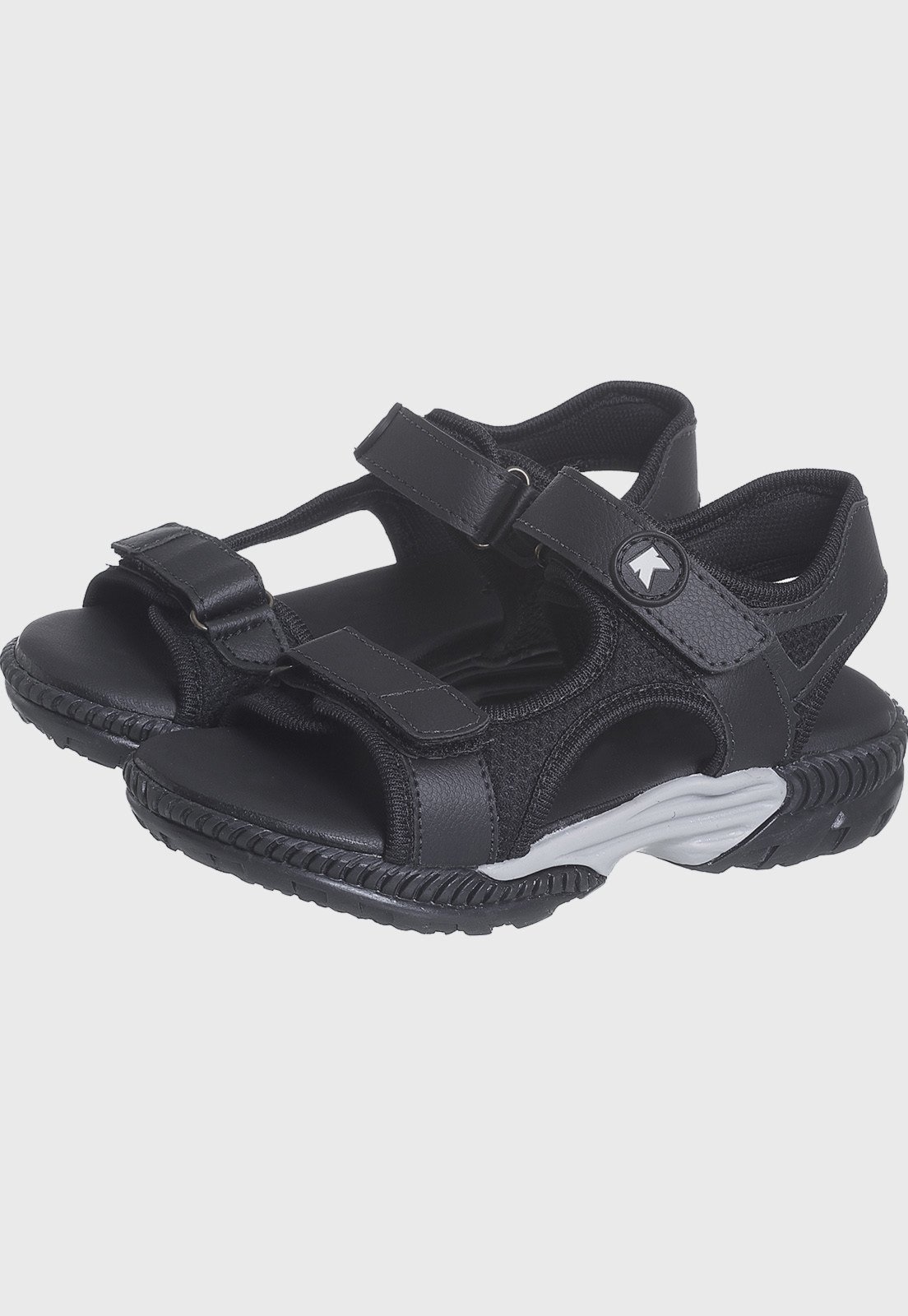 Infantil – Sandália Papete Masculina Preta Escolar tep