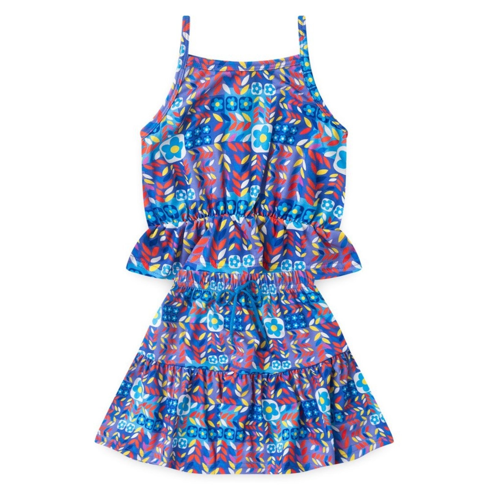 Vista 3 Infantil - Conjunto Verão Menina Tulipa Cropped Alcinha com Babado e Saia Flores da Estação Molekada roxo Molekada roxo