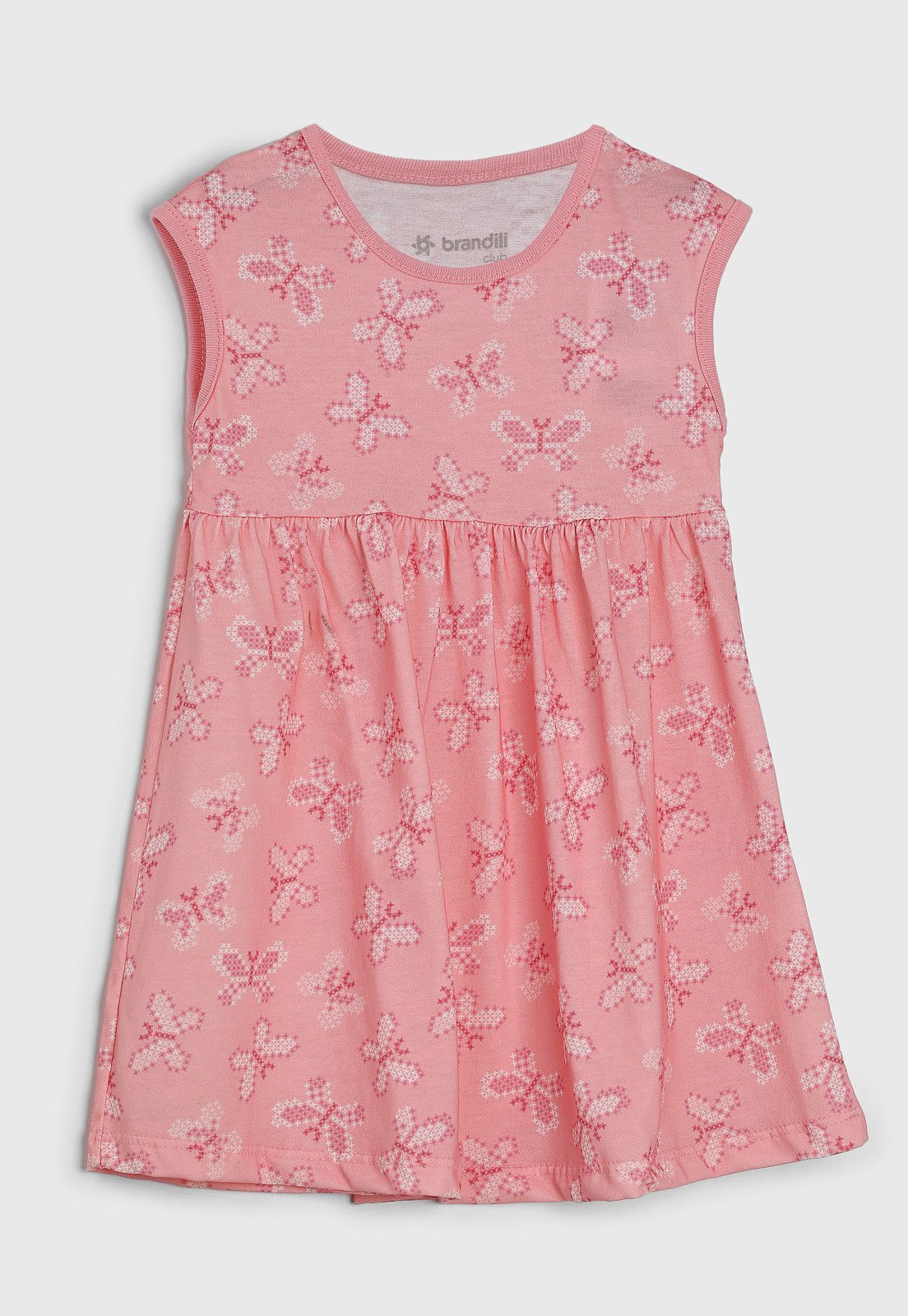 Infantil – Vestido Brandili Estampa Borboletas Rosa