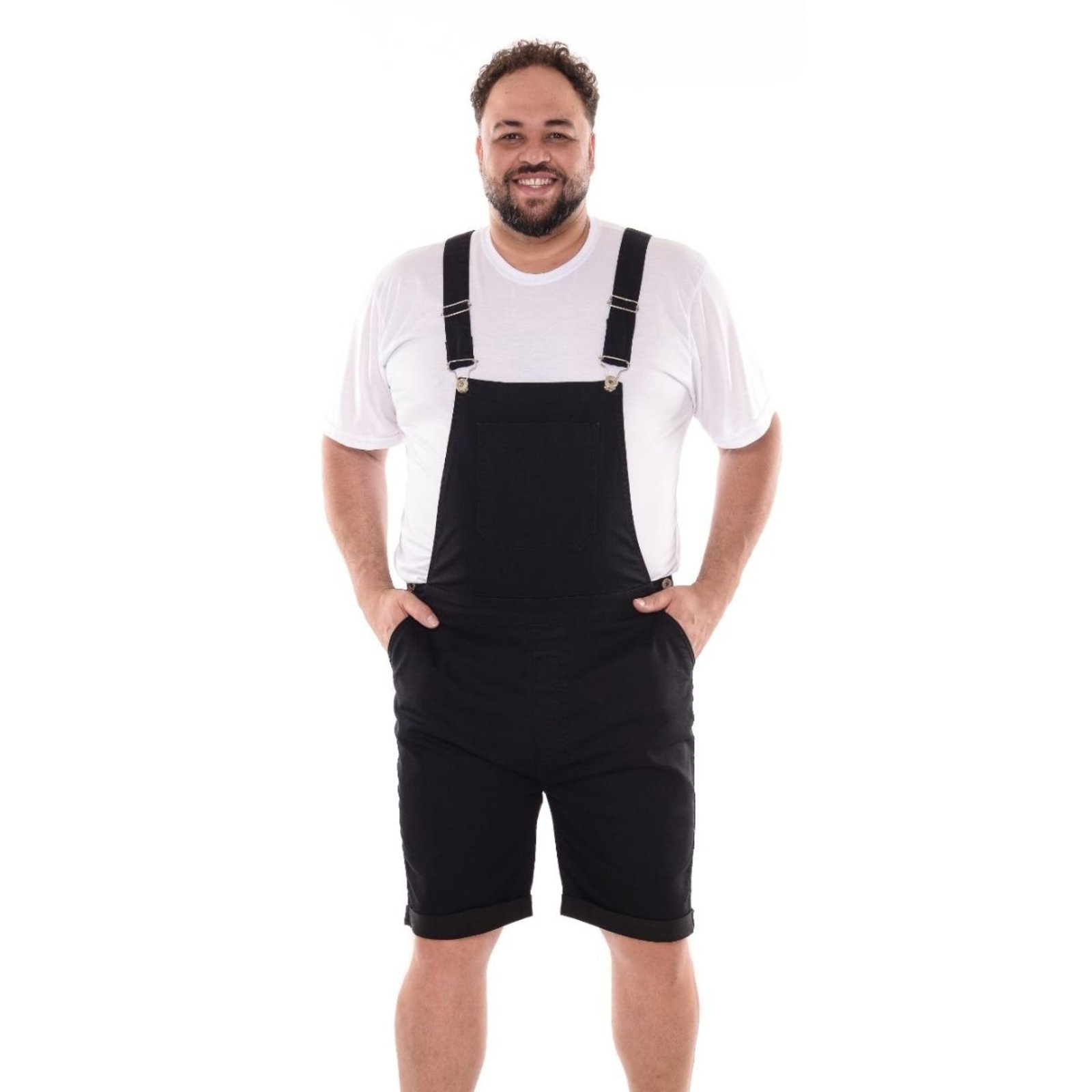 Macacão Masculino Plus Size Curto Collor Jeans Loka