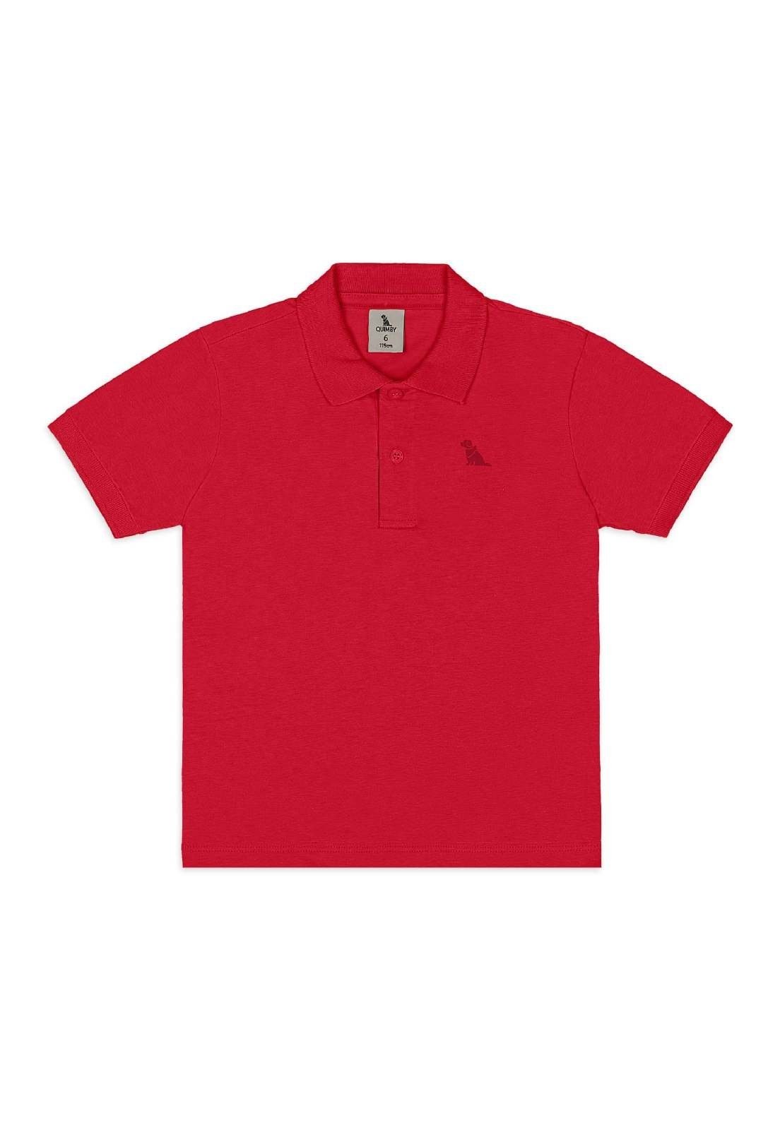 Infantil - Camisa Polo para Menino em Algodão Quimby Vermelho