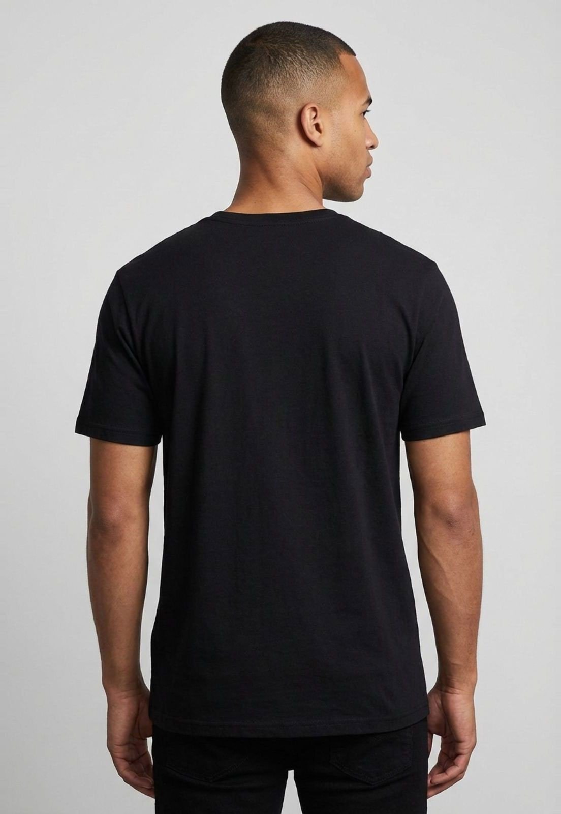 Vista 3 Camiseta Masculina Volcom Silk Outta No Where Preta preto Volcom preto