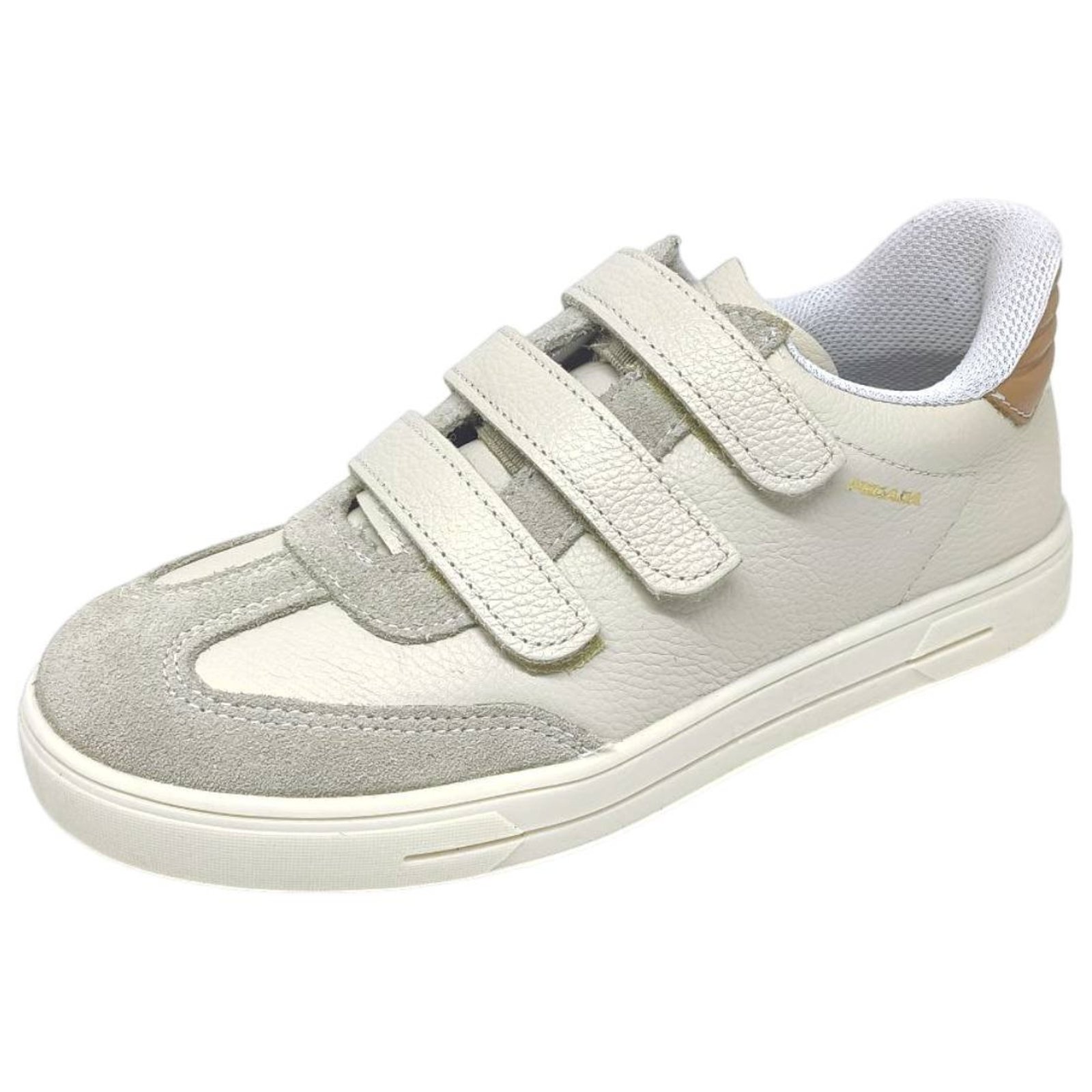 Tênis Feminino Casual Couro Fácil Calce Moderno Pegada