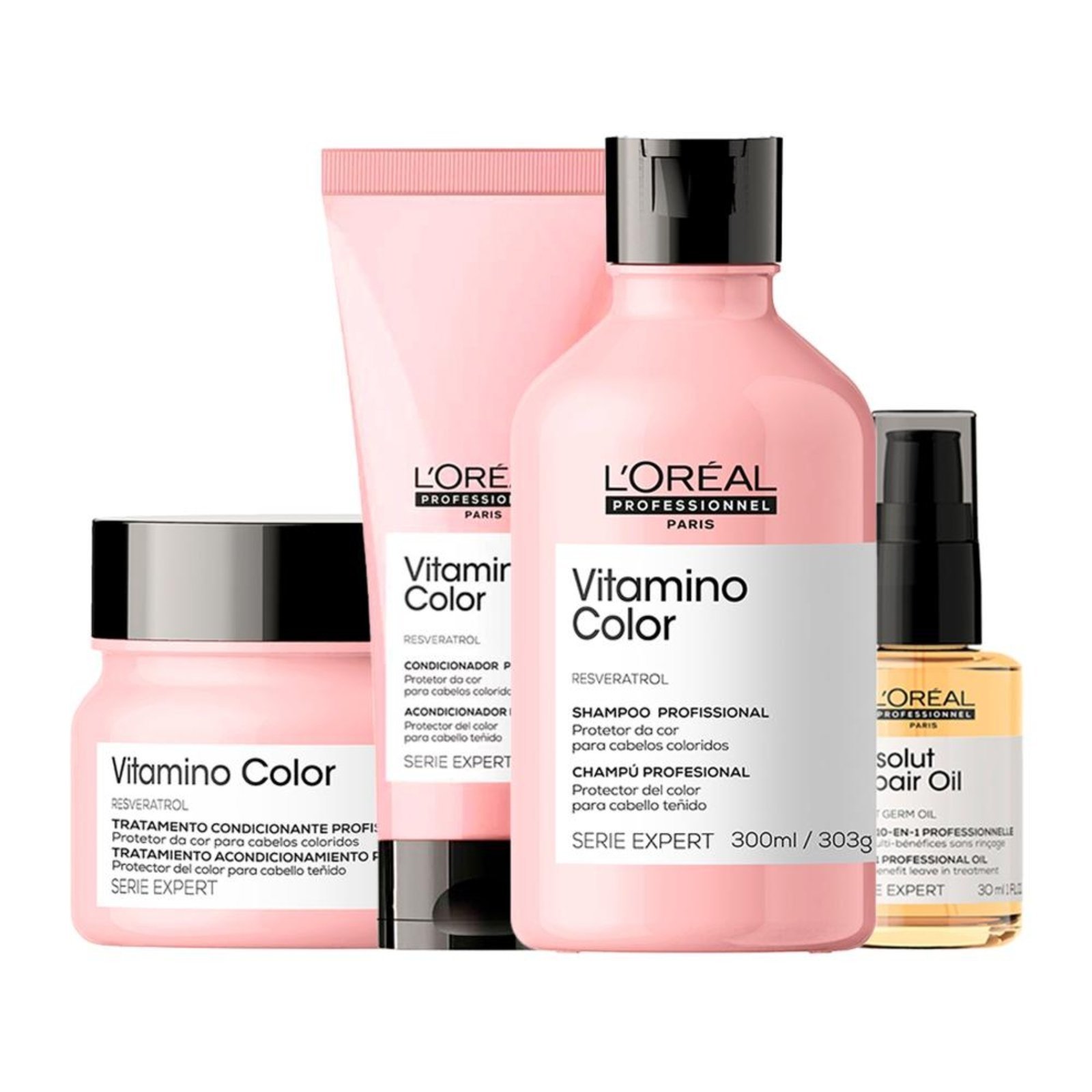 Kit L'Oréal Professionnel Serie Expert Vitamino Color - 3 Produtos + Óleo Capilar Absolut Repair 10 In 1 30ml