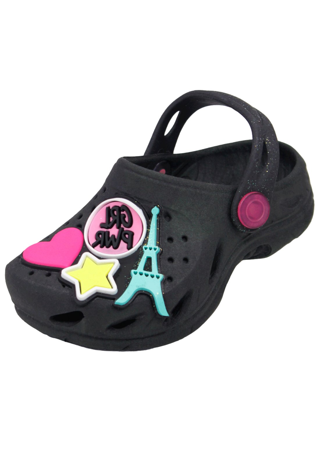 Infantil - Babuche Plugt Menina Girl Power Preto