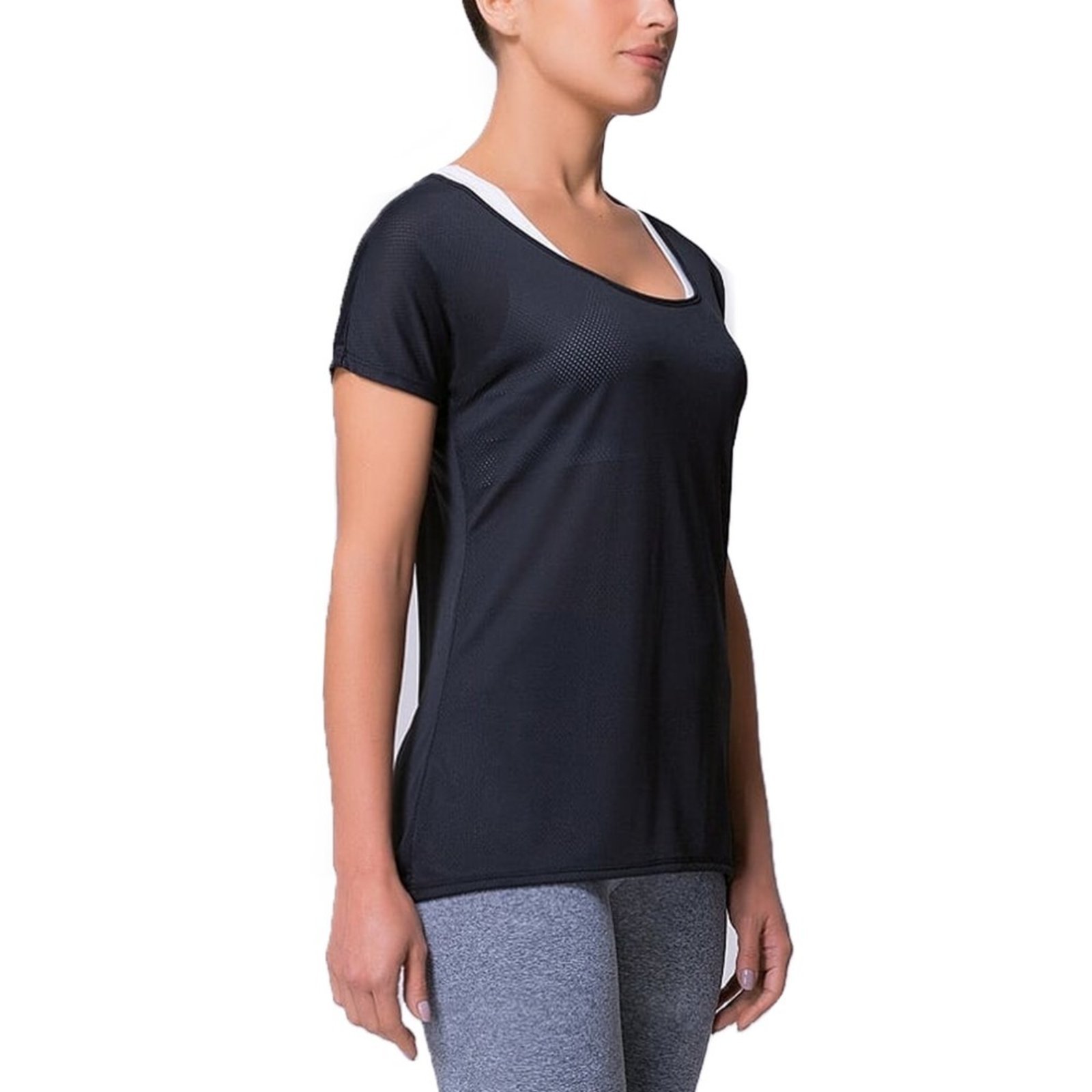 Vista 2 Camisa Selene Fitness Feminina preto SELENE preto