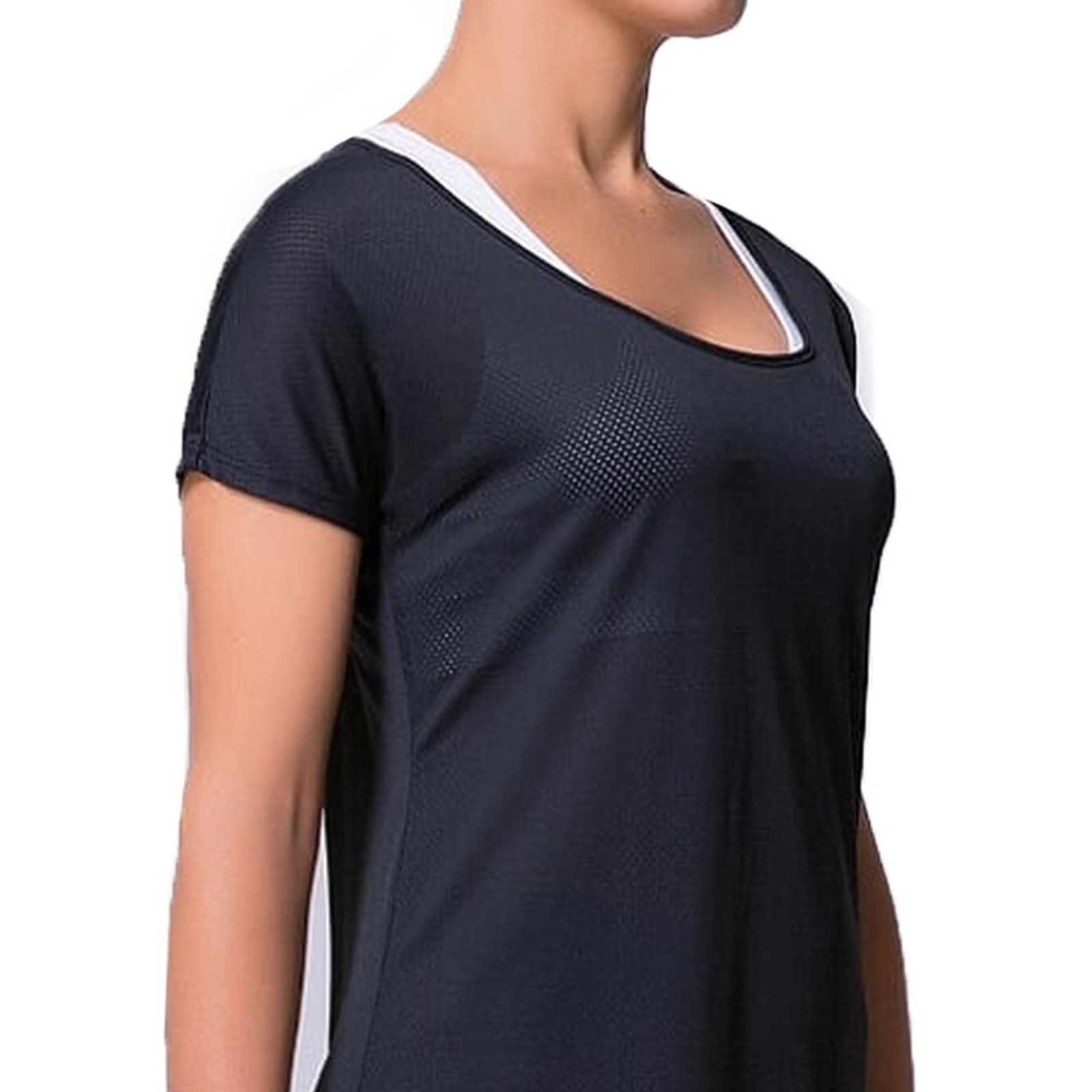 Vista 3 Camisa Selene Fitness Feminina preto SELENE preto