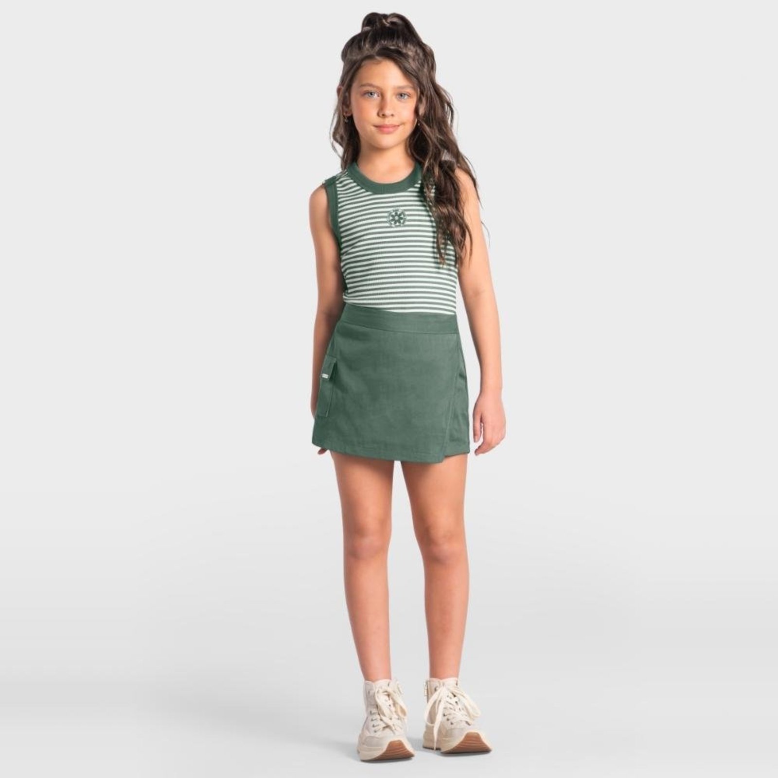 Infantil - Conjunto menina com listras Brandili