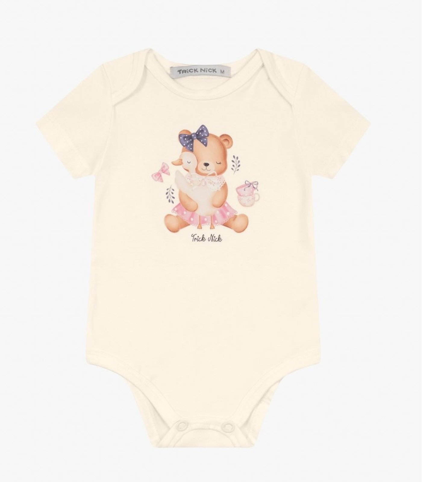 Infantil – Body Menina em Cotton Leve Trick Nick Bege