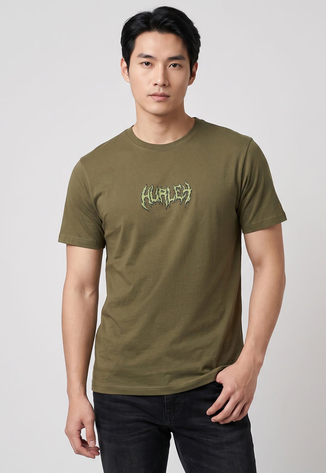 Camiseta Masculina Hurley Silk Noise Verde Oliva