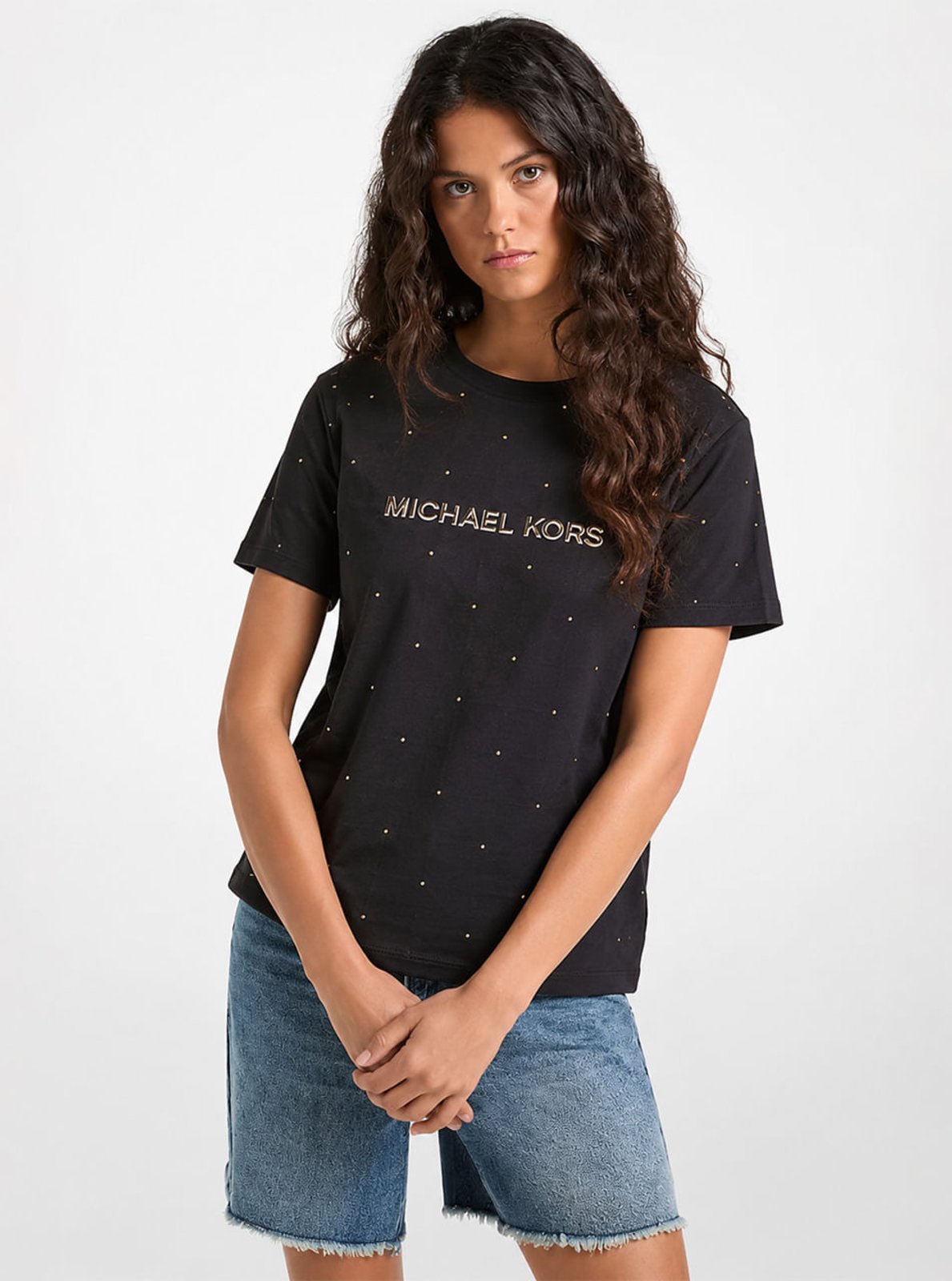 Camiseta Mk Com Studs MT6524Y97J110