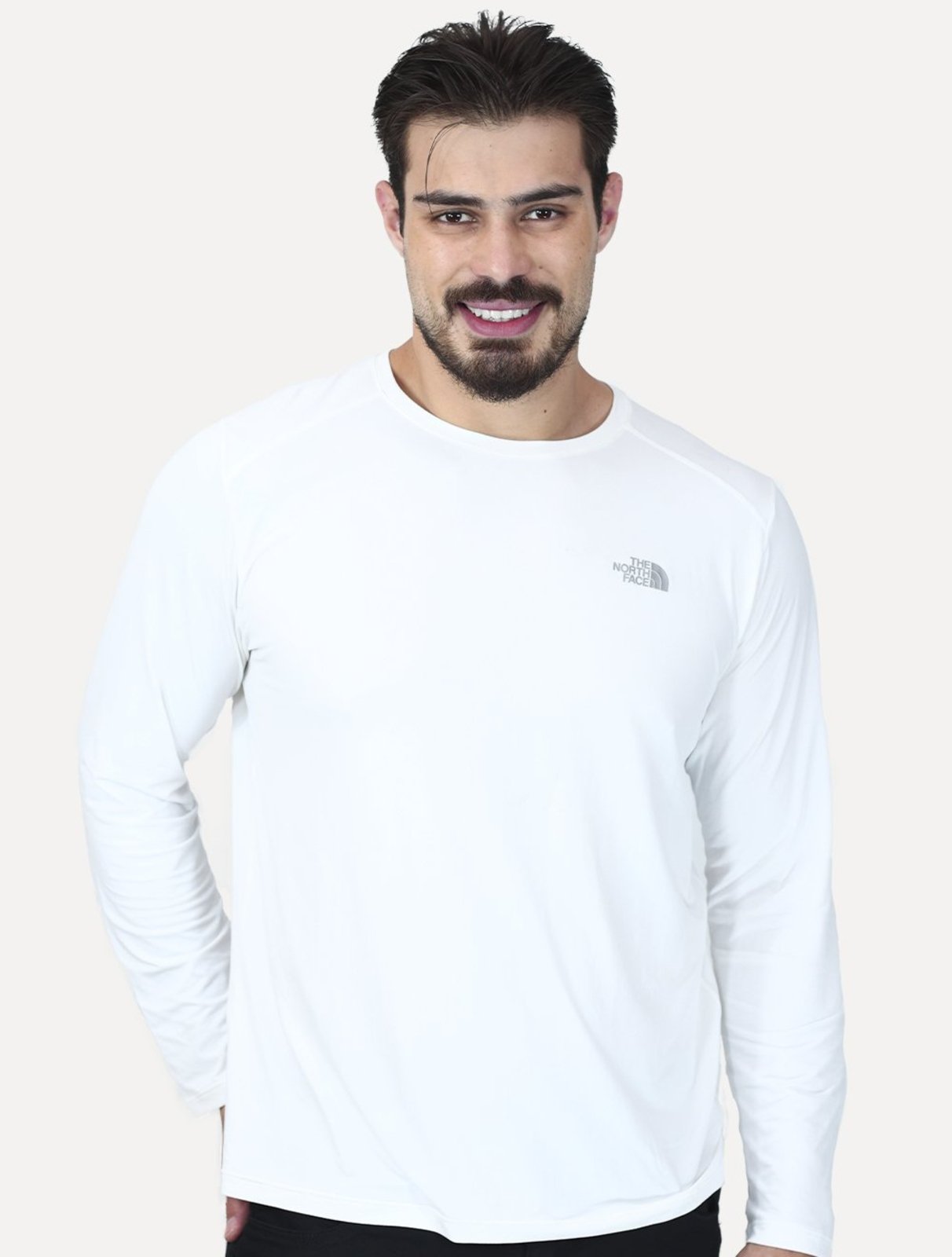 Blusa The North Face Masculina Manga Longa Crewneck Branca