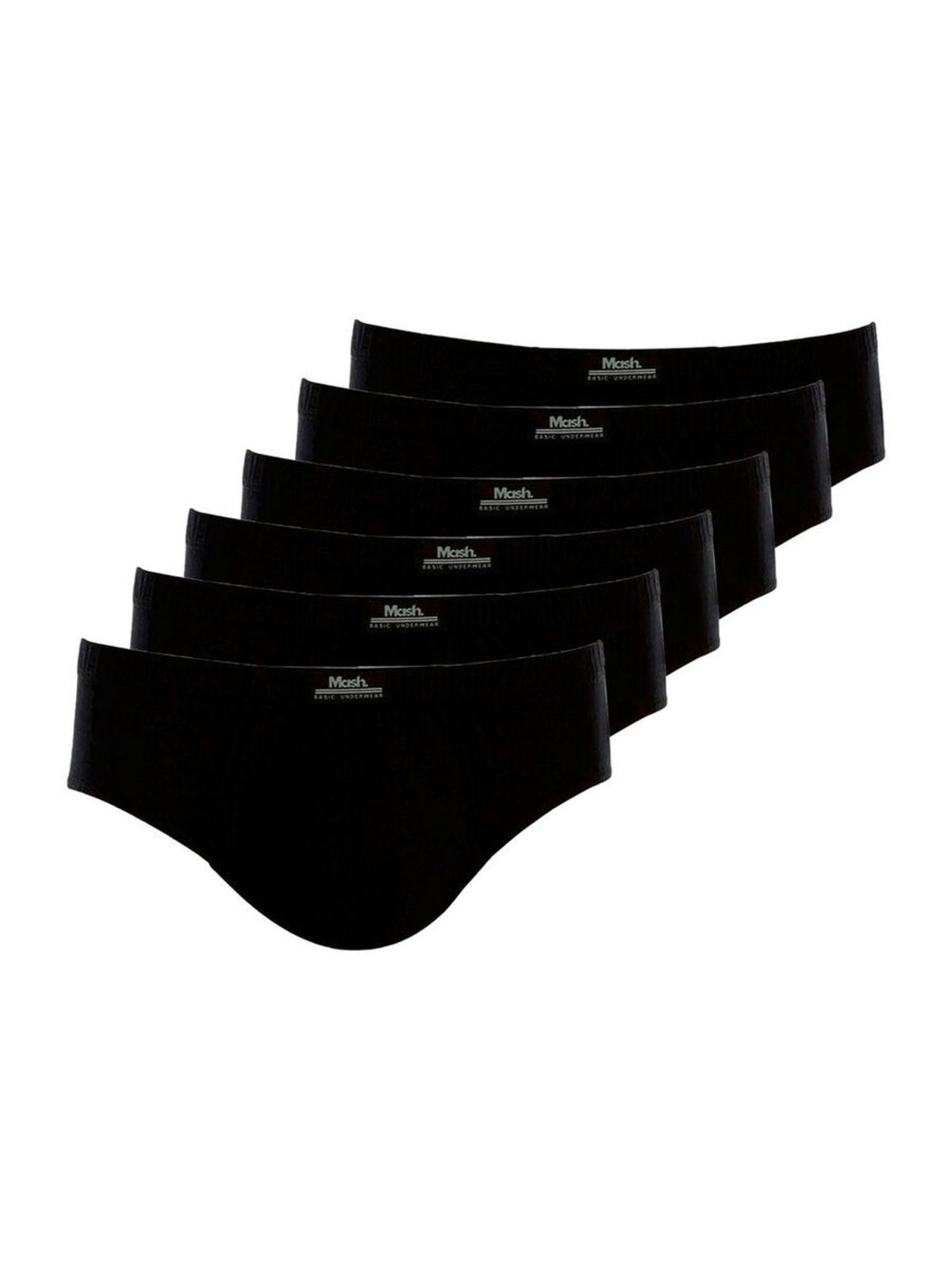 Kit com 6 Cuecas Slip Mash 074.58 Plus Size Preto