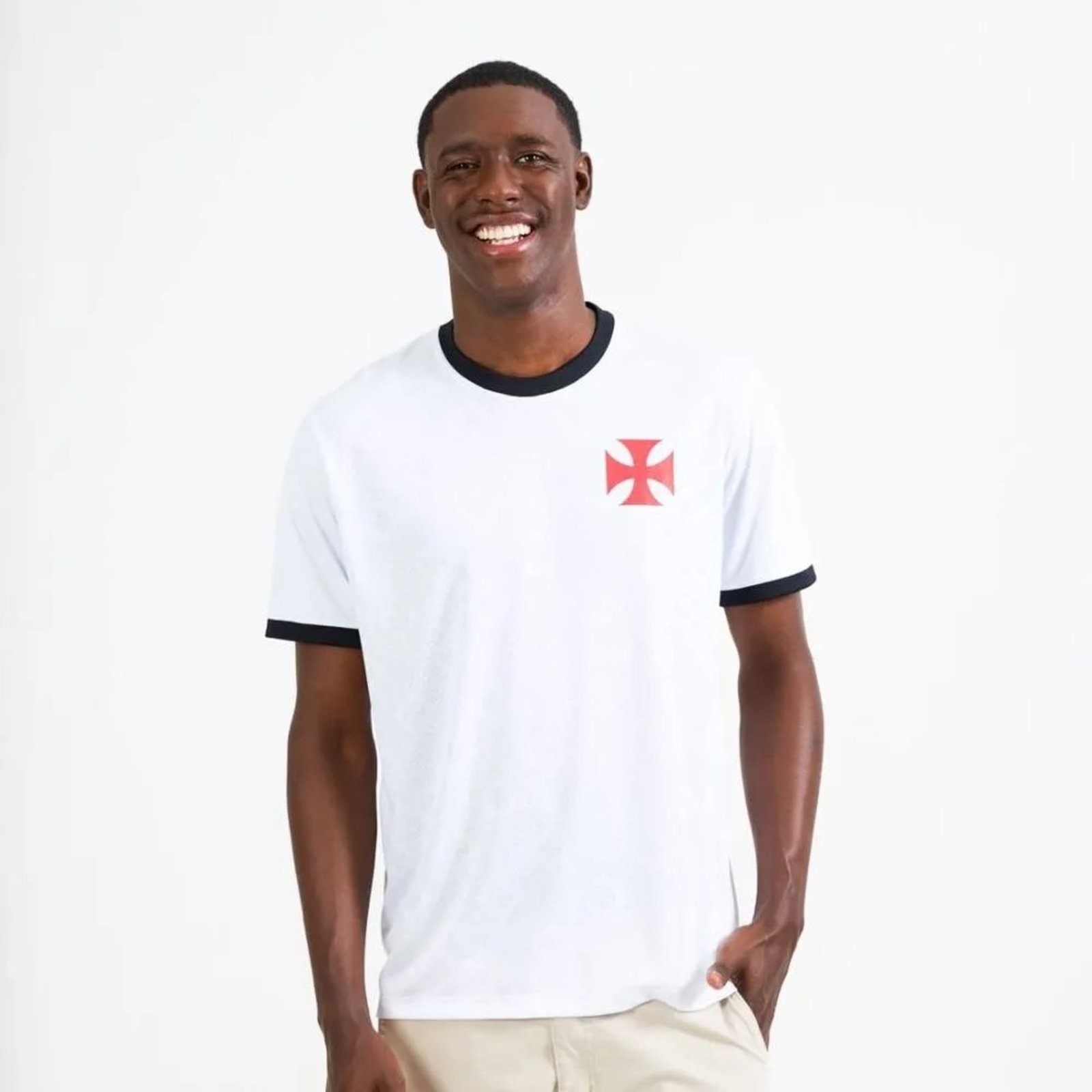 Camiseta Braziline Vasco Costume Masculina - Branca