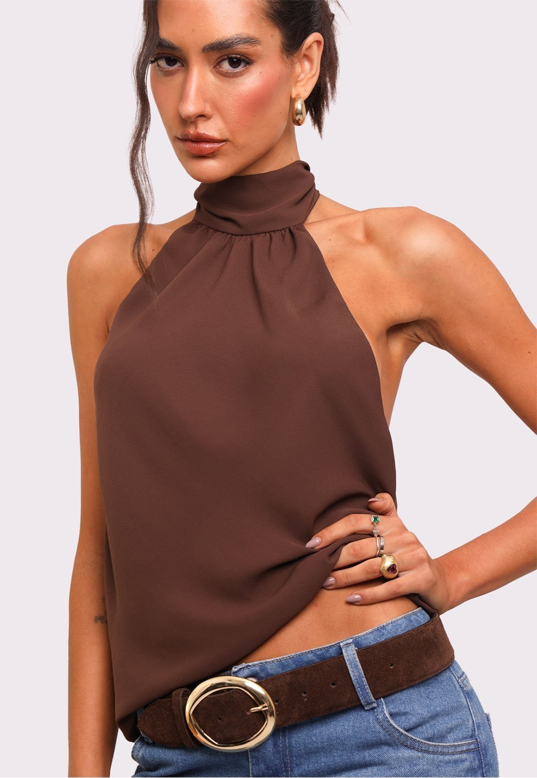 blusa marrom dinner's at seven Mundo Lolita