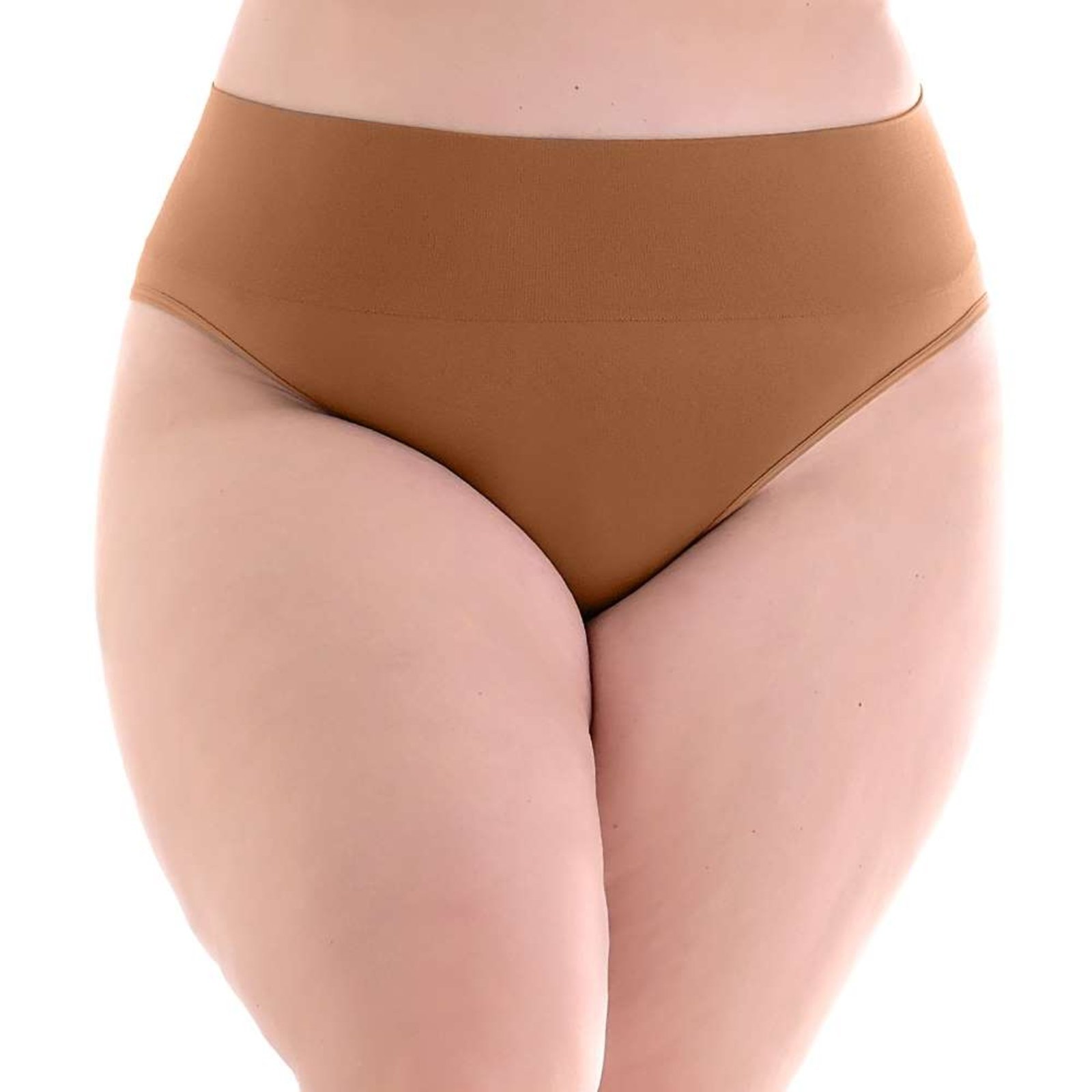 Calcinha Tanga Plus Cós Alto sem Costura Avelã Zee Rucci