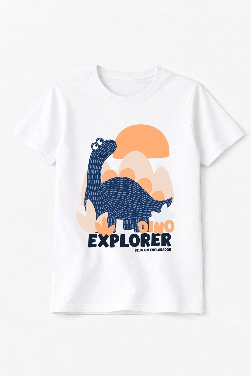 Infantil - Camiseta Masculina Algodão Dino Explorer Branca - Babei no Look