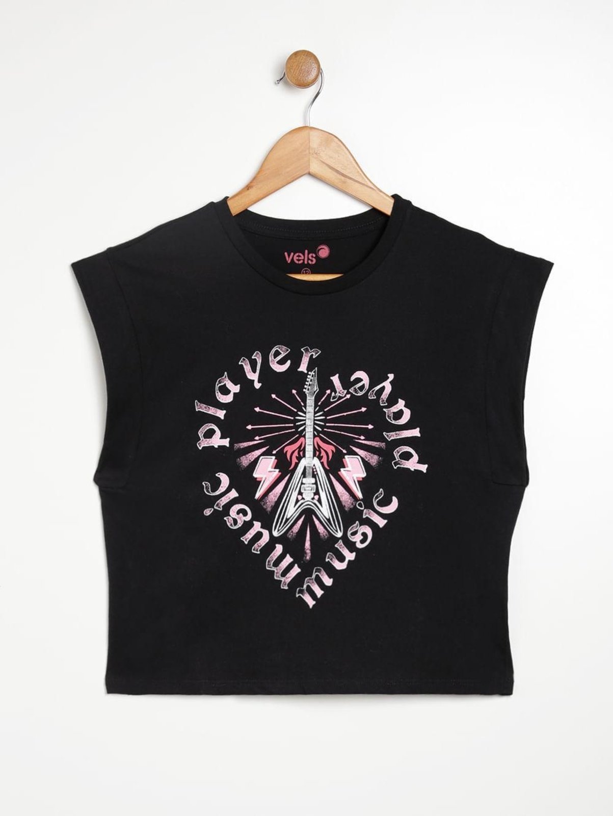 Vista 2 Infantil - Blusa Regata Juvenil para Menina Vels preto Vels preto