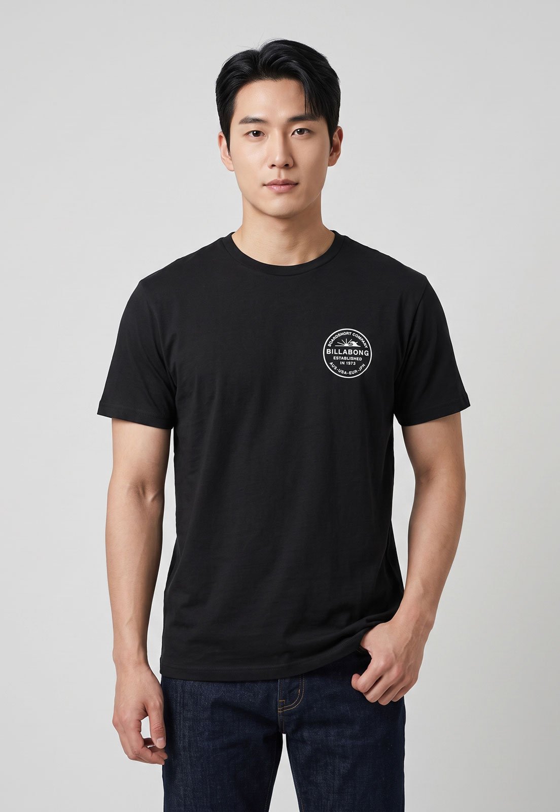 Camiseta Masculina Billabong Flow Algodão Preta