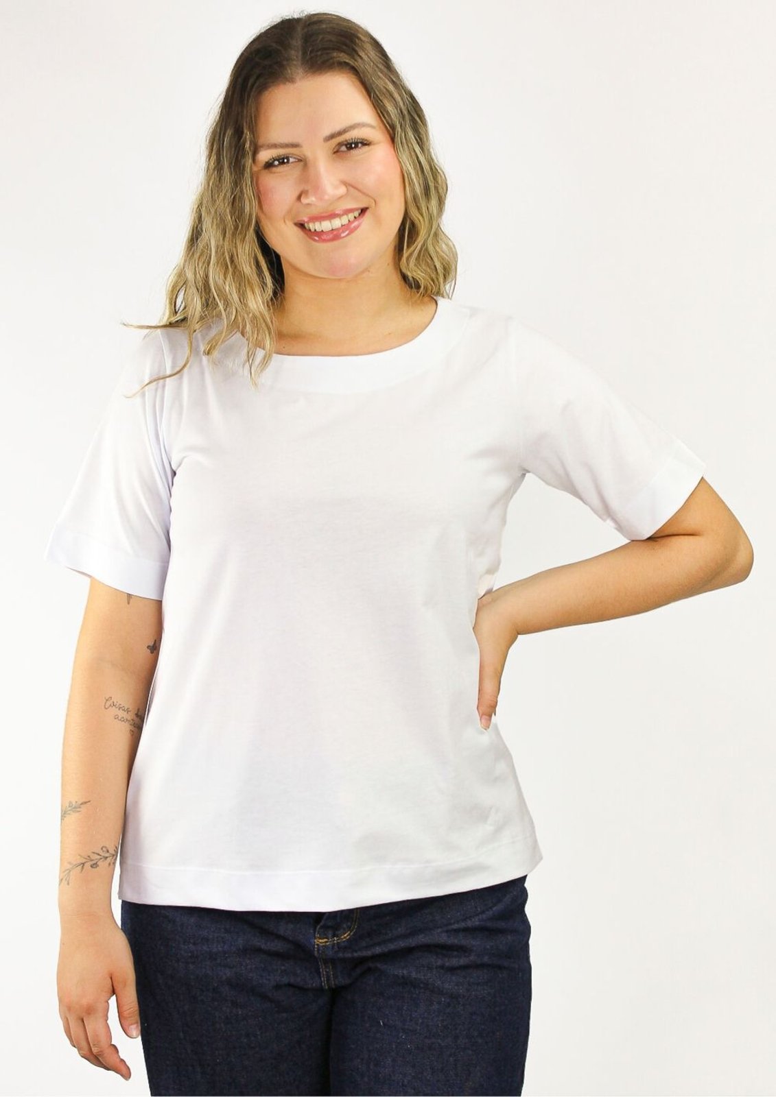 Blusa Pau a Pique Manga Curta Básica Branco BRANCO – XL Pau a Pique
