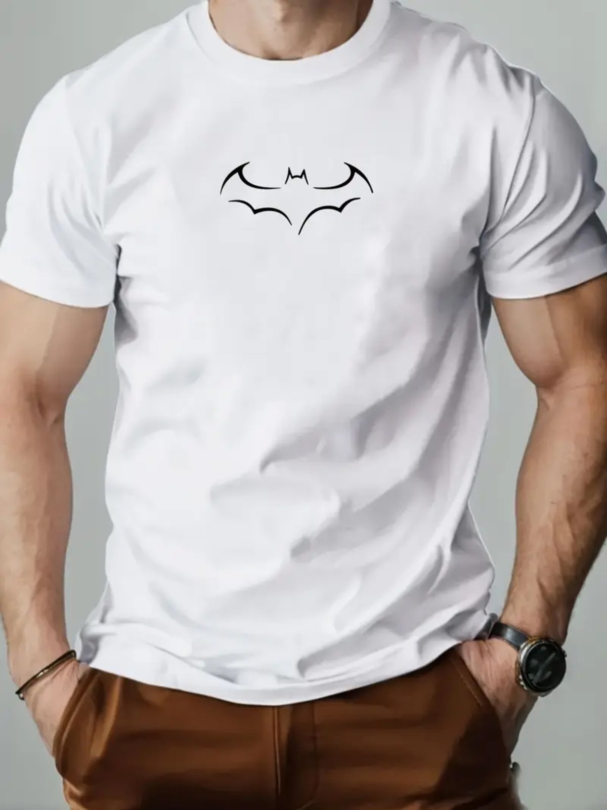 Camiseta Estampada Bat Icon Safira Moda Algodão Branca