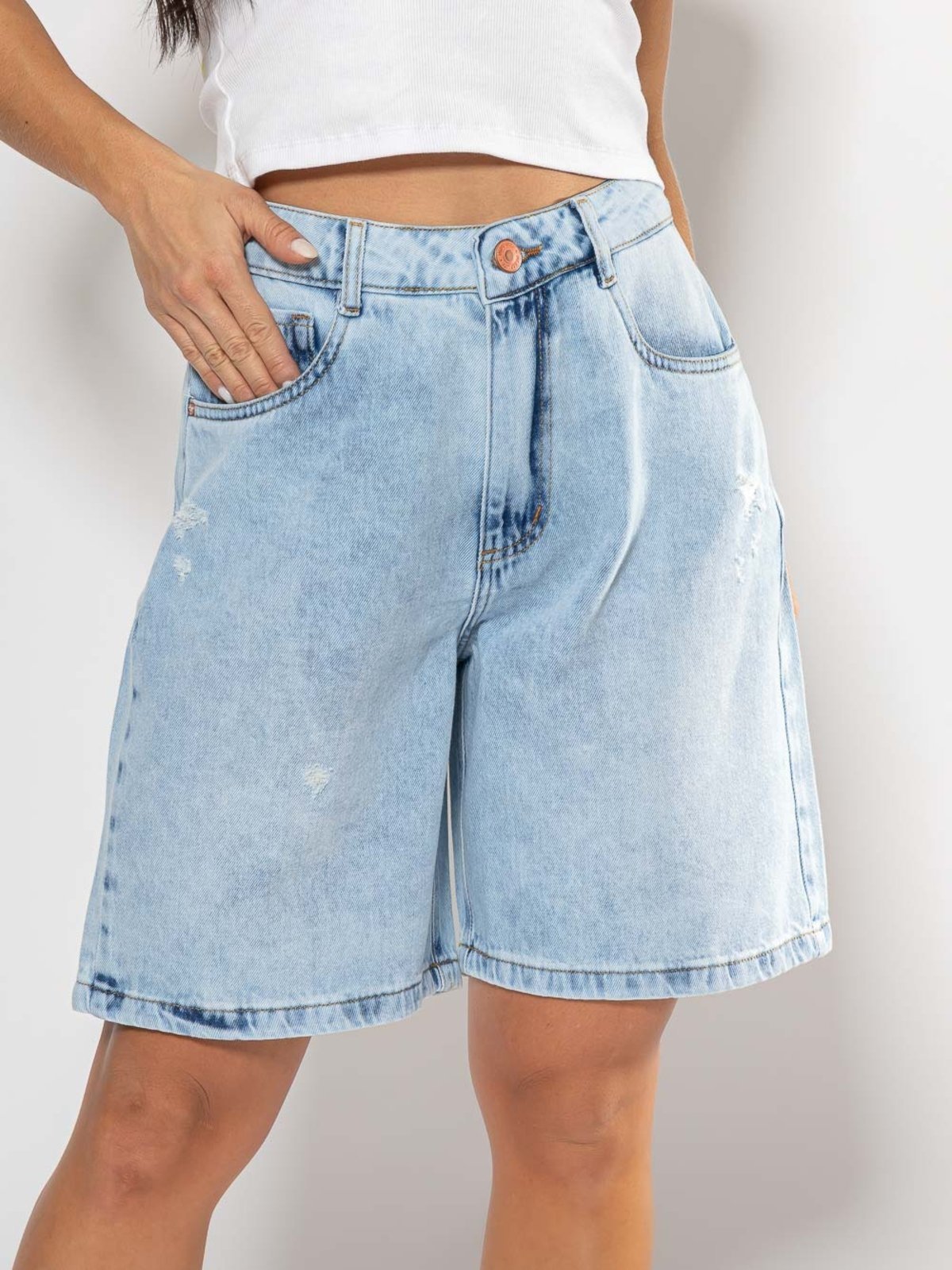 Bermuda Feminina Jeans Wide Crocker – 50901