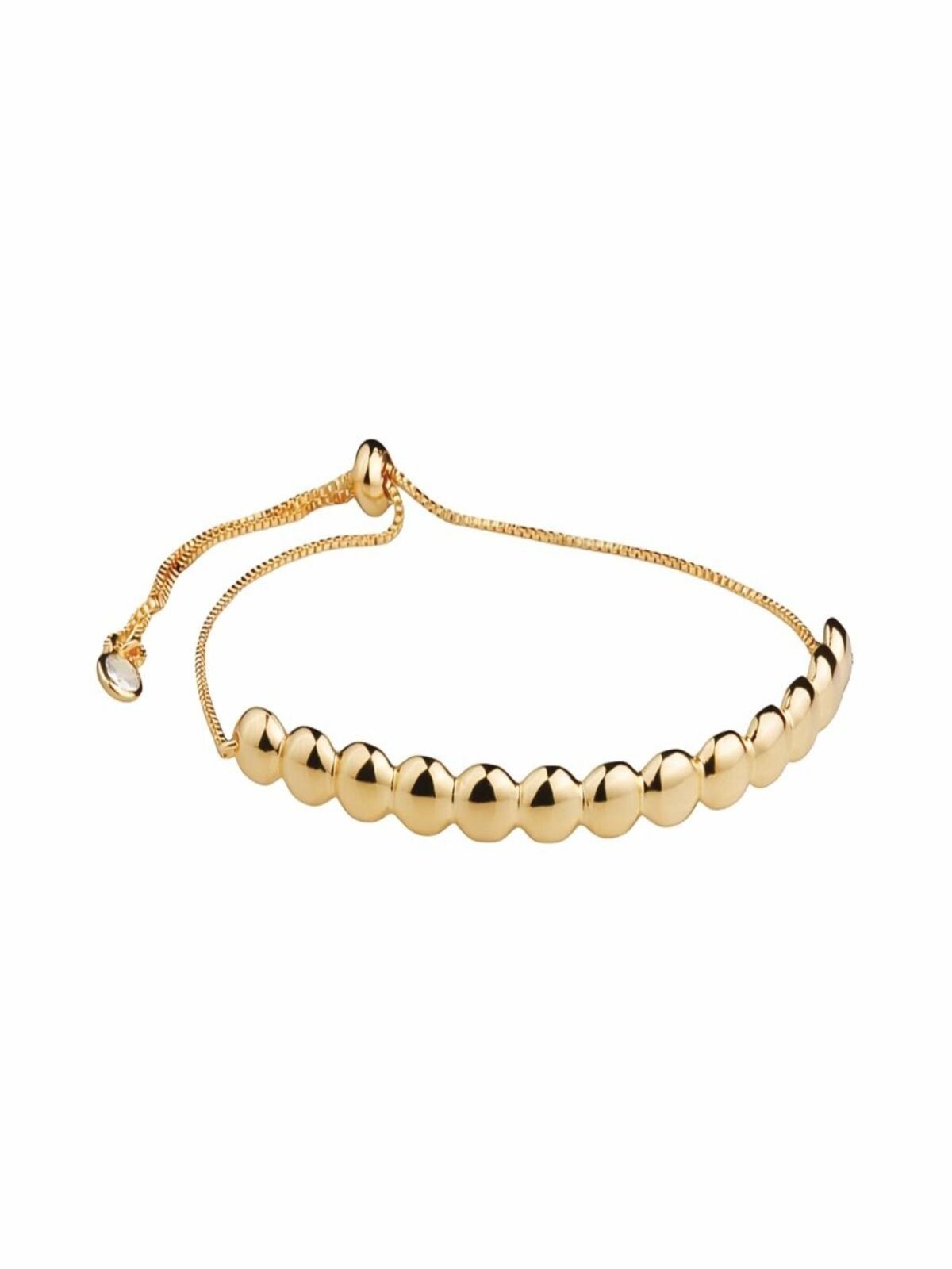 Pulseira Bolas com Fecho ajustavél Banhada a Ouro 18k