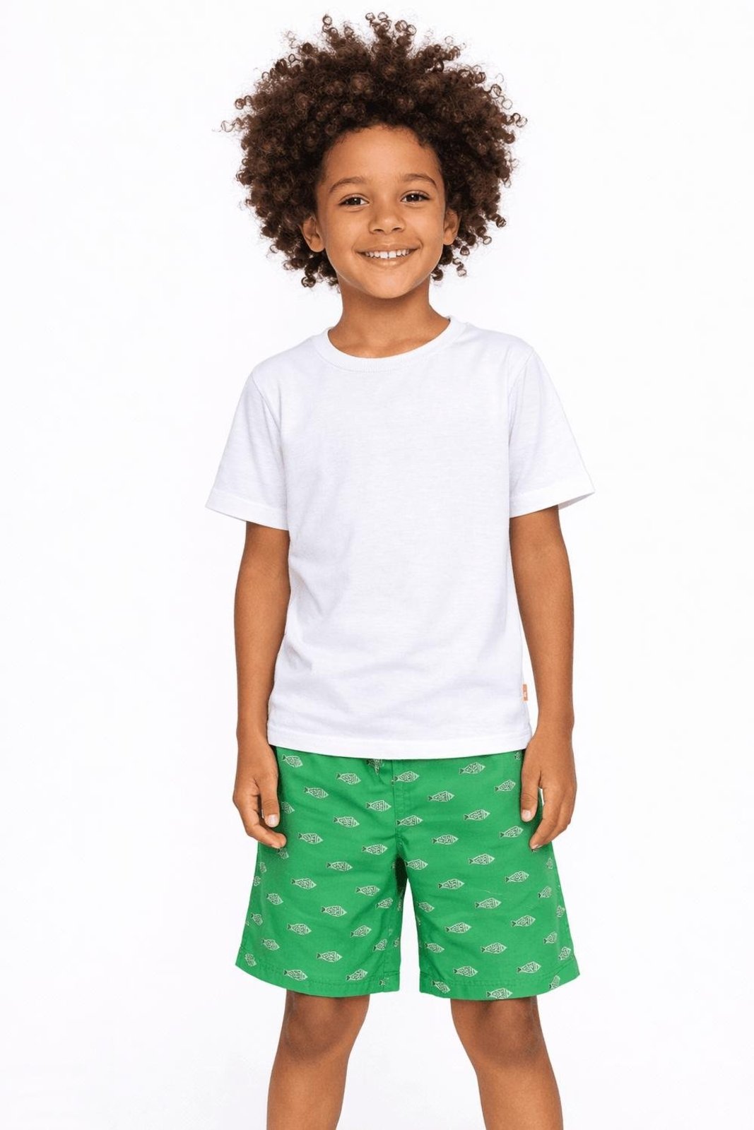 Infantil - Conjunto Menino Peixinho Básico Alphabeto Verde Branco