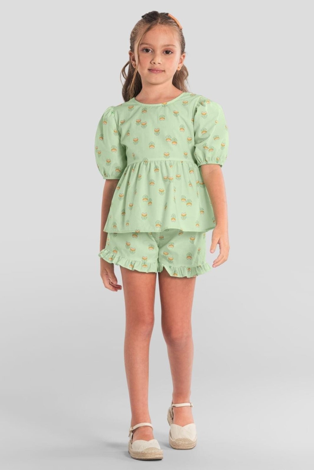 Infantil - Conjunto menina estampado Mundi