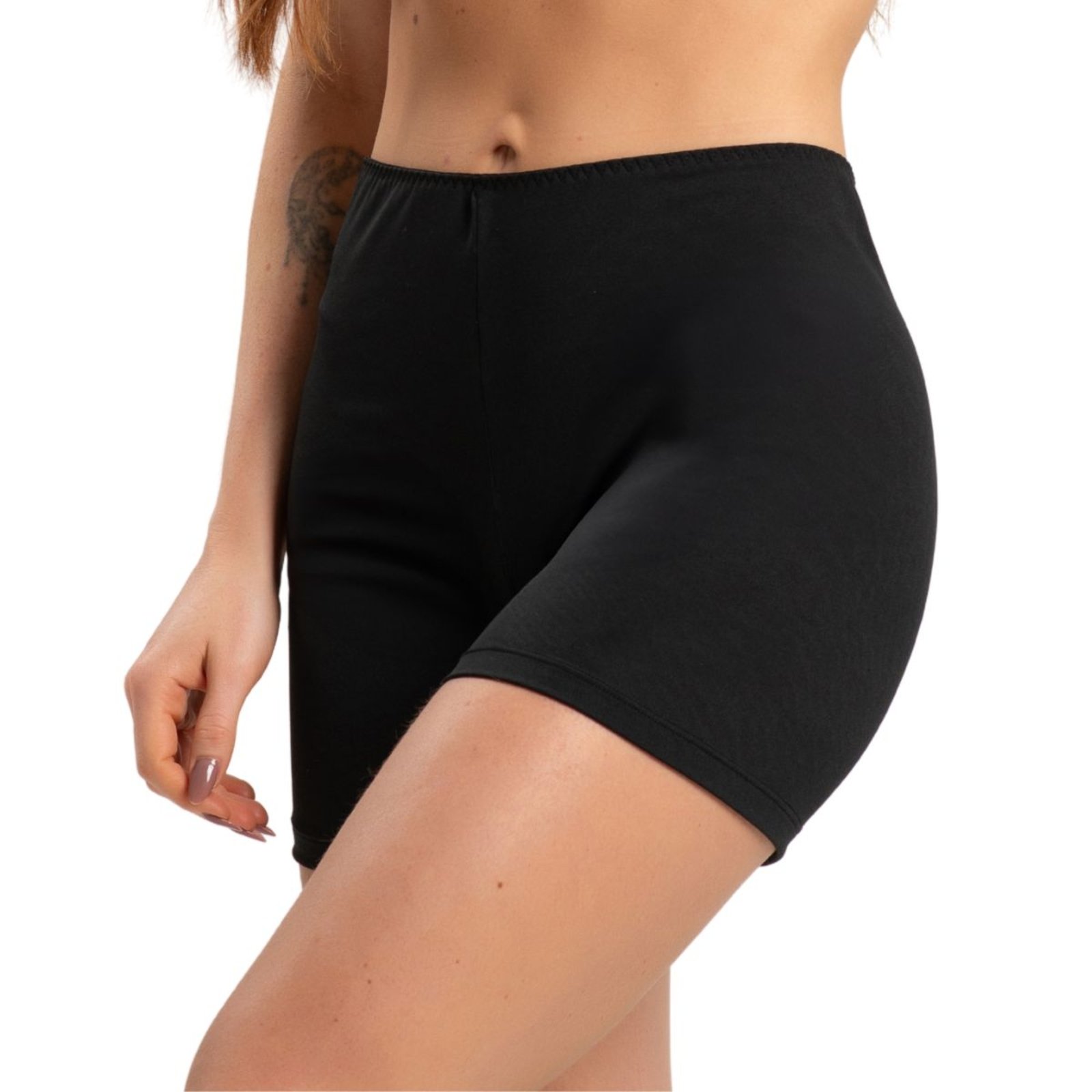 Short Anágua Segunda Pele Liso Shortinho Intimo Bermuda Shanty Lingerie Preto