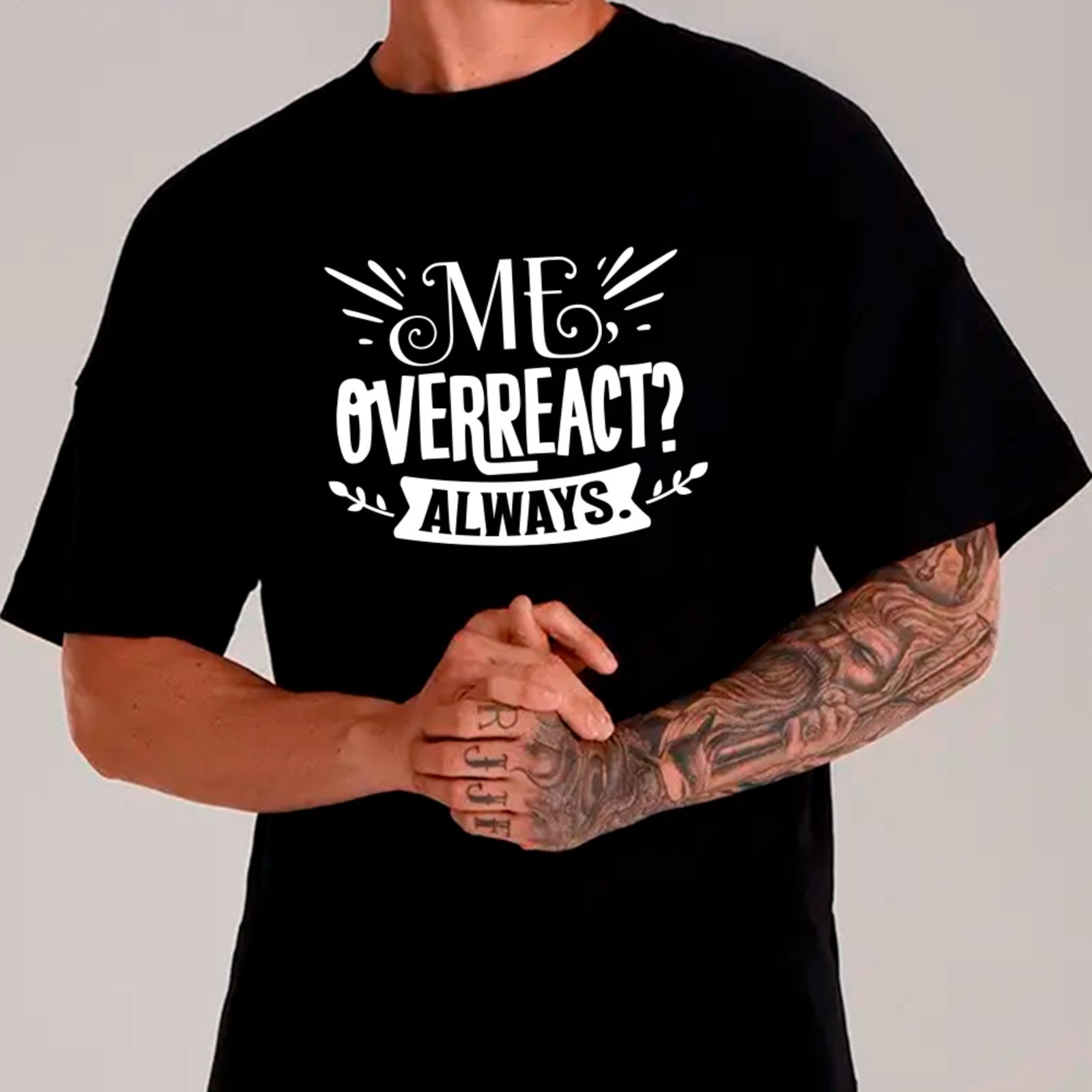 Vista 2 Camiseta Ousy Básica Ironia Exagerada Meme Viral Unissex rosa ousy rosa