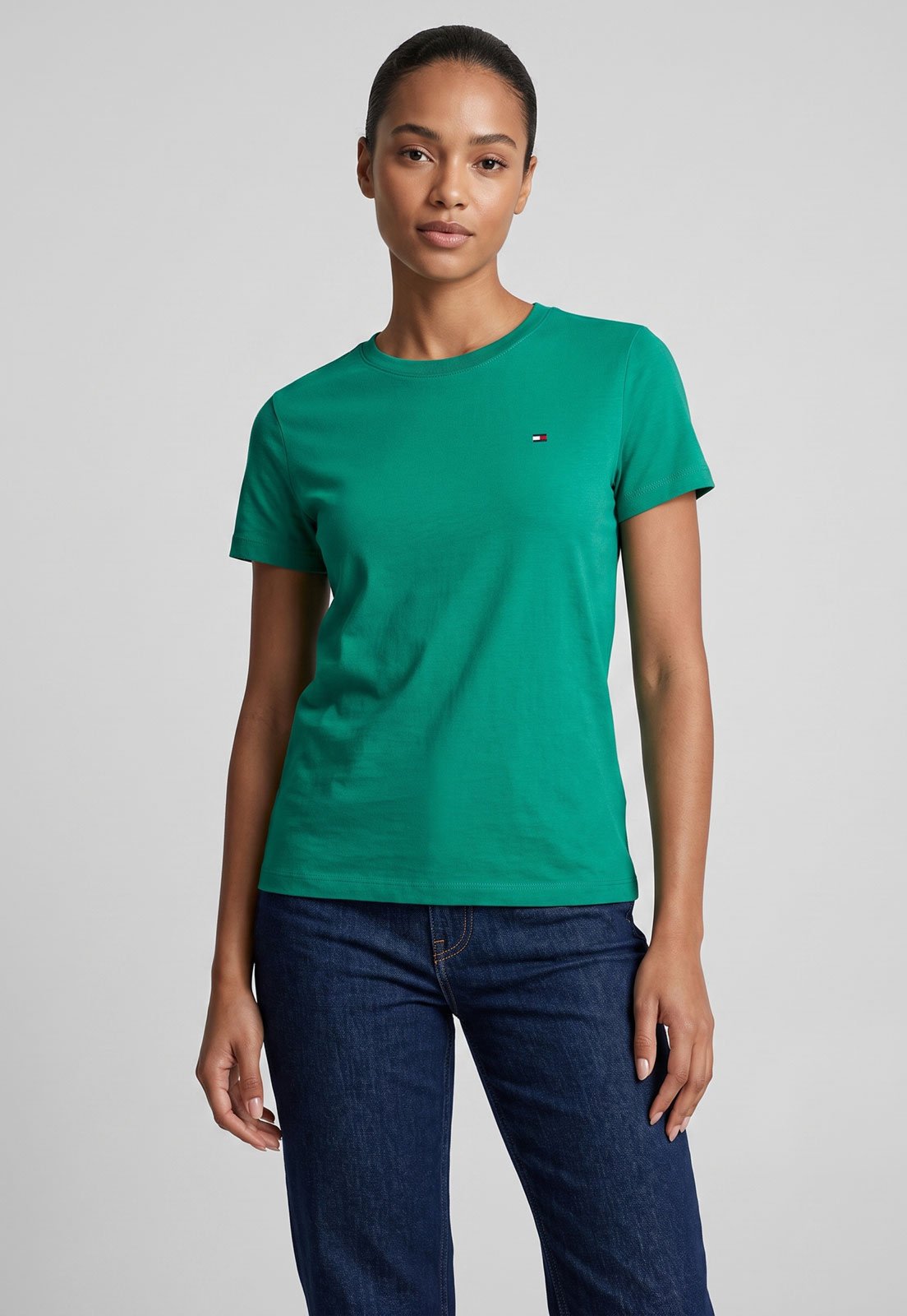 Camiseta Feminina Tommy Hilfiger Gola Redonda Verde