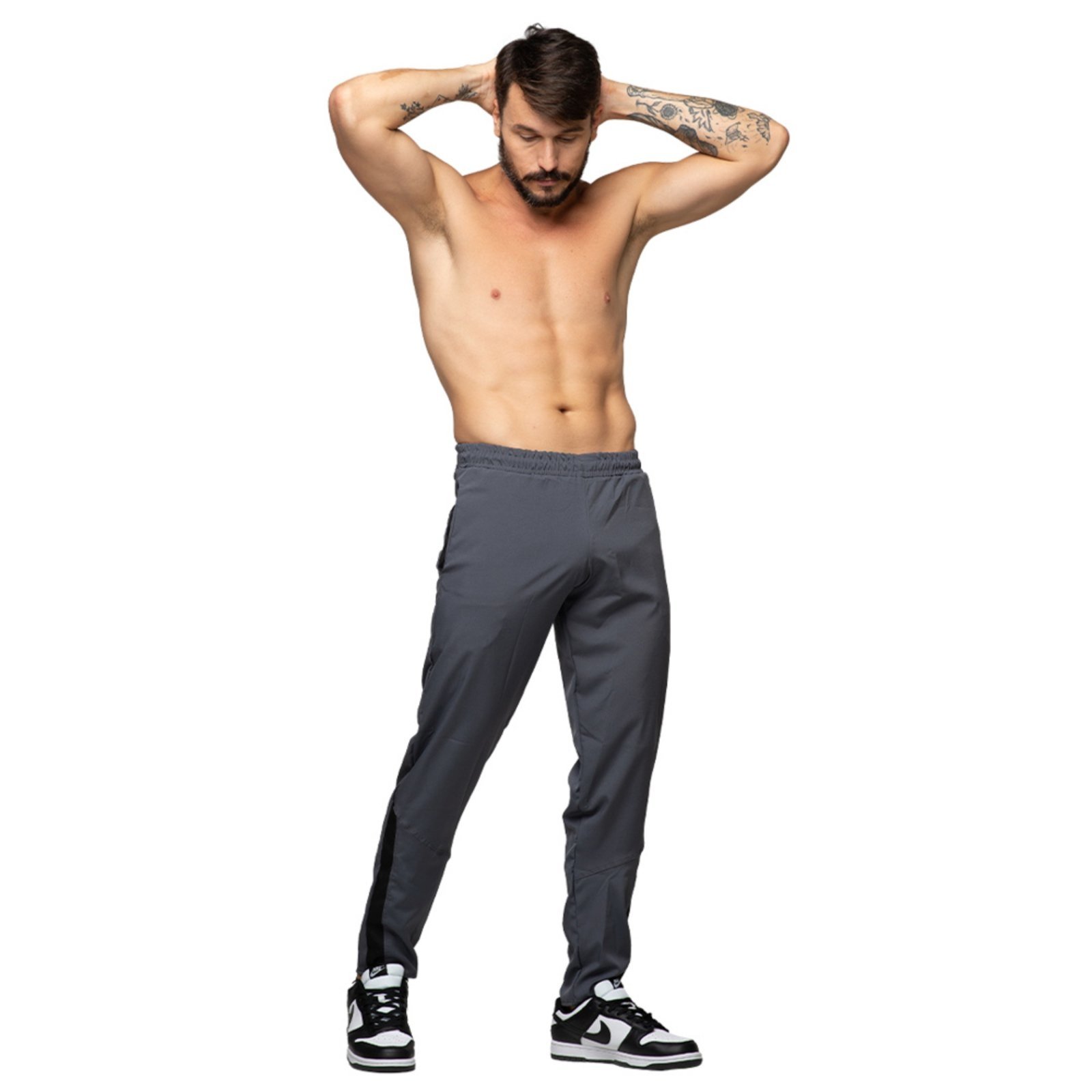 Calça Esportiva Com Bolso Fristyle Tactel Masculina Adulto Cinza