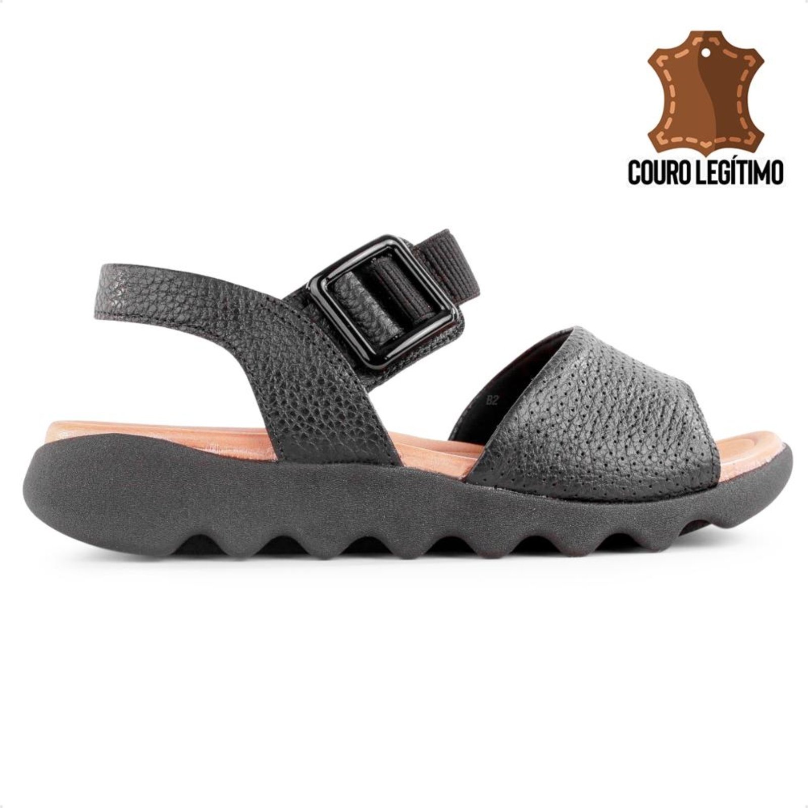 Sandália Usaflex Fivela Feminina Preto