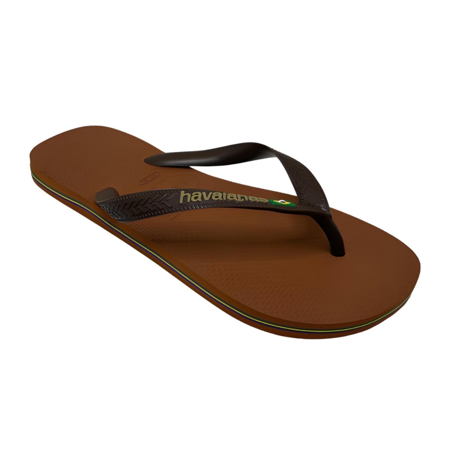 Vista 3 Chinelo Havaianas Brasil Logo marrom Havaianas marrom