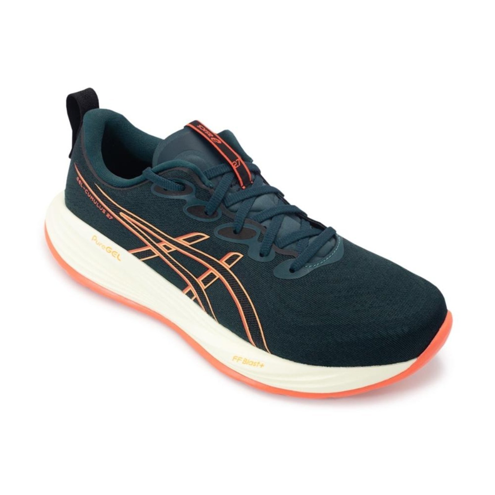 Vista 3 Tênis Asics Masculino Gel-Cumulus 27 Corrida verde ASICS verde