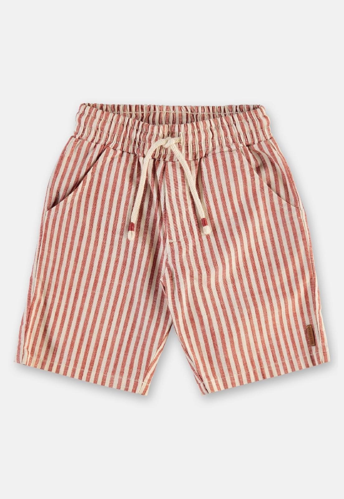 Vista 3 Infantil - Bermuda Listrada Up Baby vermelho Up Baby vermelho