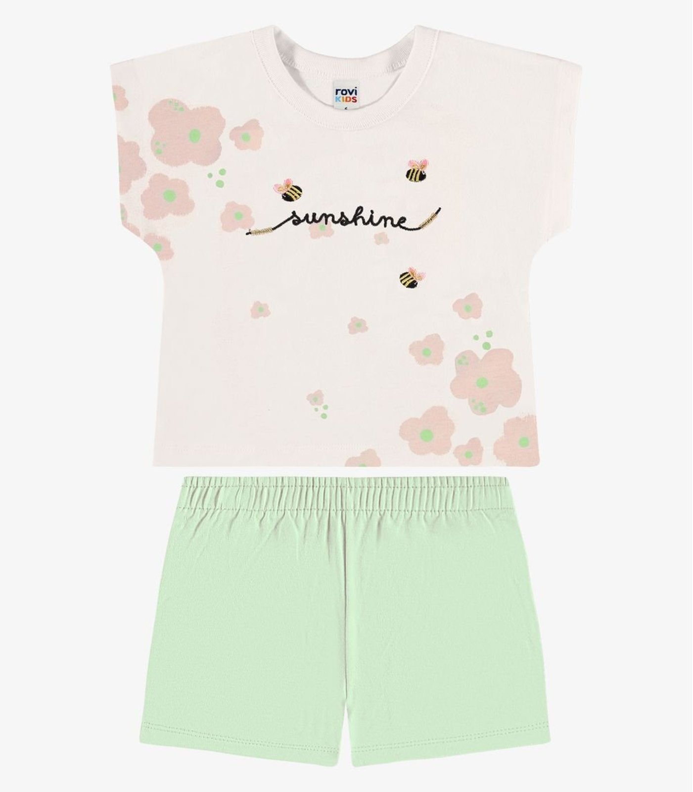 Infantil - Conjunto Blusa Com Shorts Rovi Bege