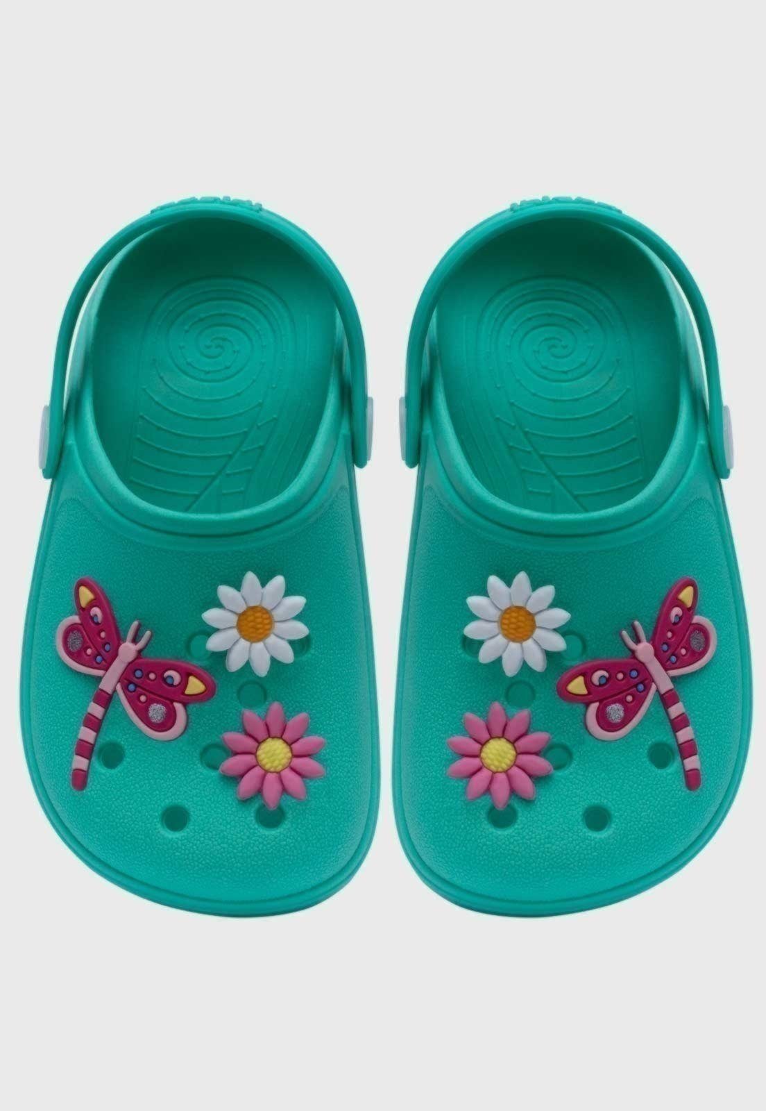 Vista 3 Infantil - Babuche Pópidi Libélula e Flores pink Pópidí pink