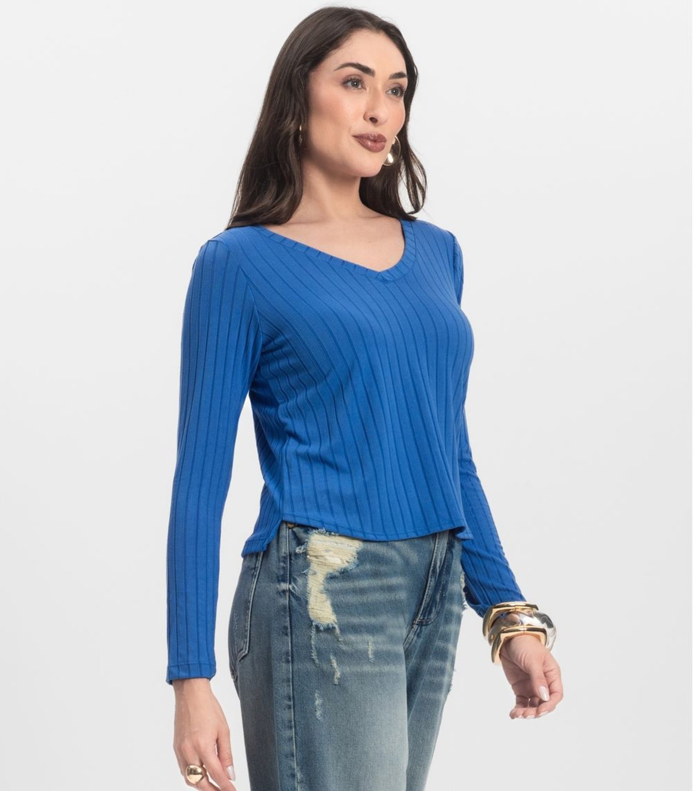 Vista 3 Blusa Manga Longa Infinita Cor verde INFINITA COR verde