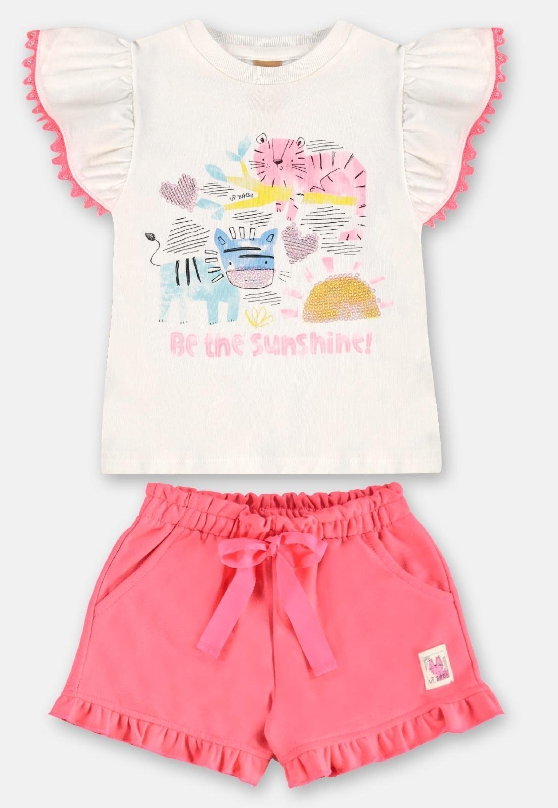 Vista 3 Infantil - Conjunto Luz do Sol para Menina Up Baby branco Up Baby branco