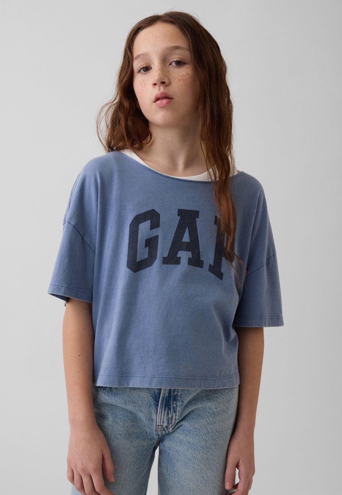 Infantil - Camiseta GAP Estampa Frontal Azul