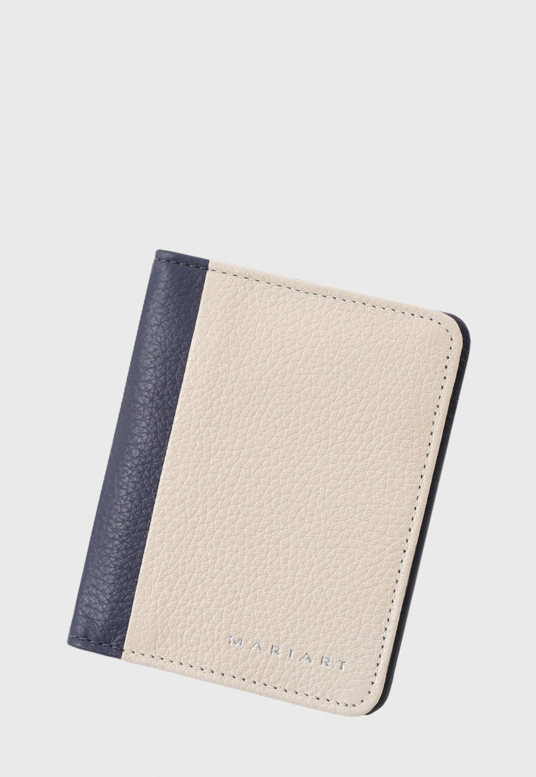 Carteira de Couro Mariart 667 Off White/Marinho