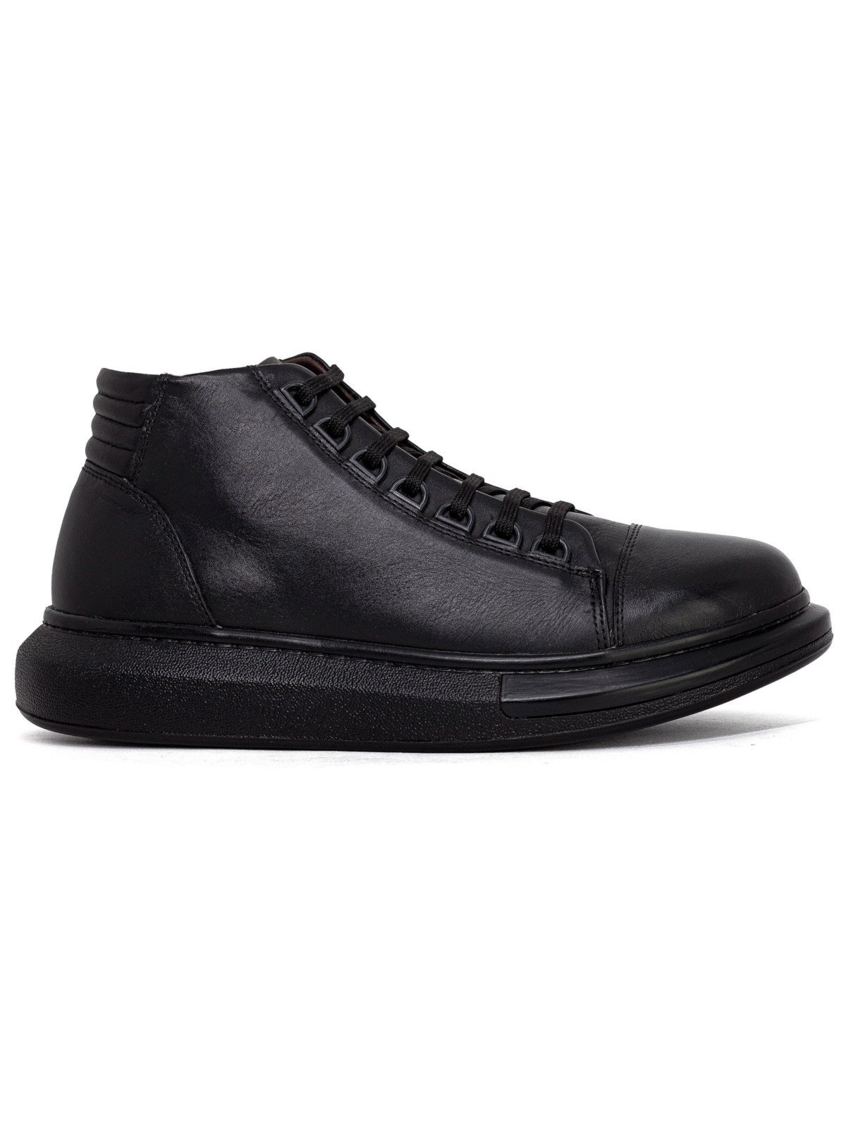 Bota Masculina Ferracini 24h Impulse Couro Legítimo Cadarço Confortável Solado Alto Preto All Black