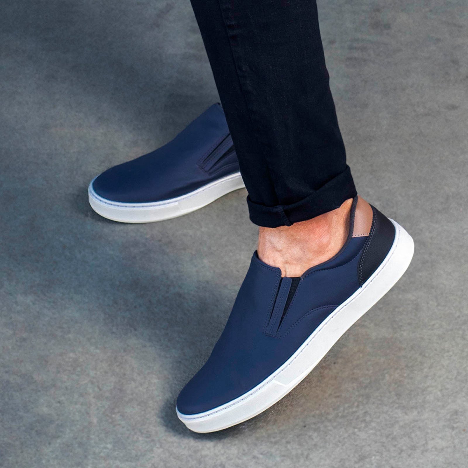 Tênis Masculino Bredeni Iate Slip On Sapatênis Casual Confortável Macio Leve Estiloso Trabalho Marinho